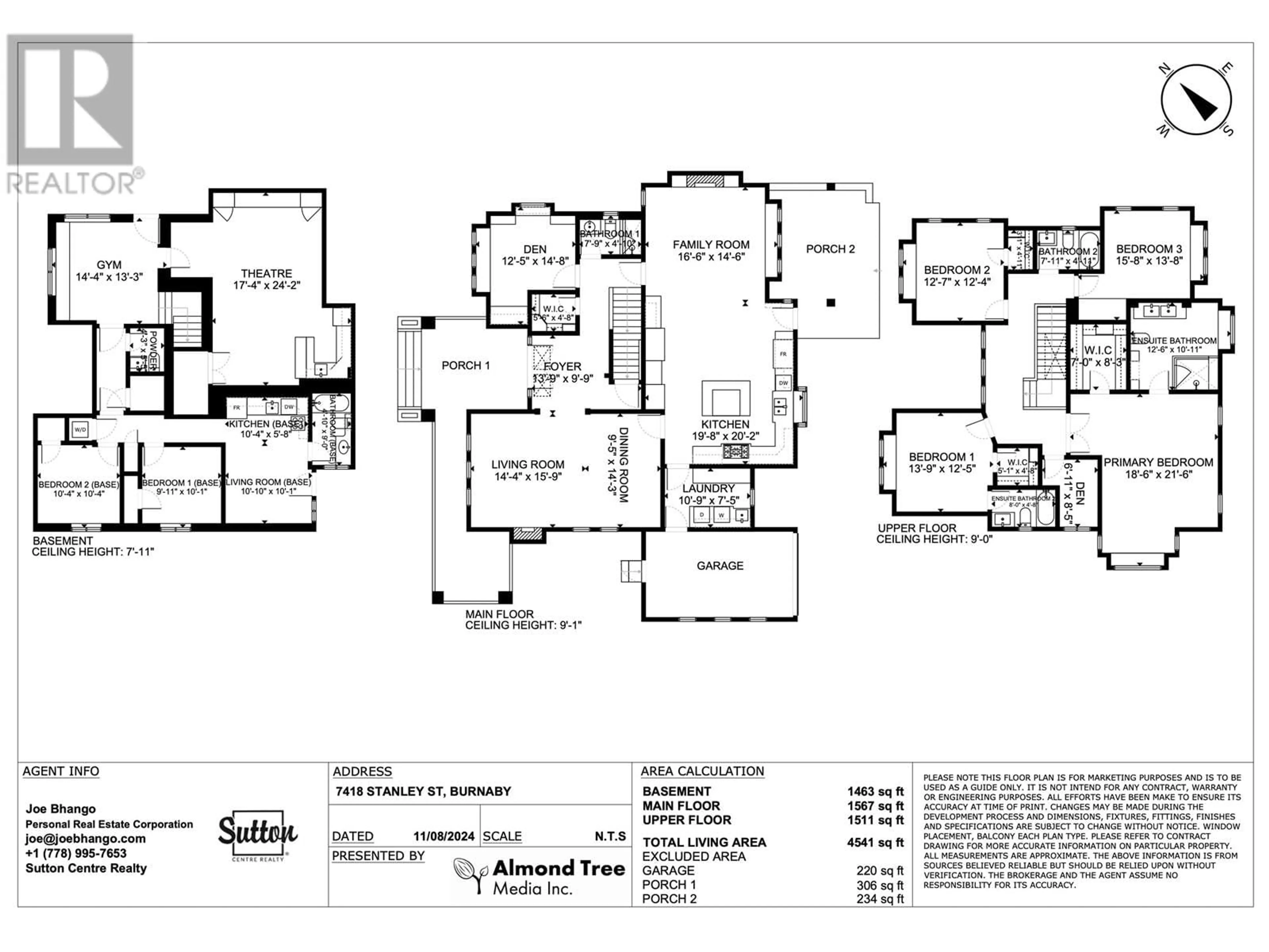 Floor plan for 7418 STANLEY STREET, Burnaby British Columbia V5E3Z7