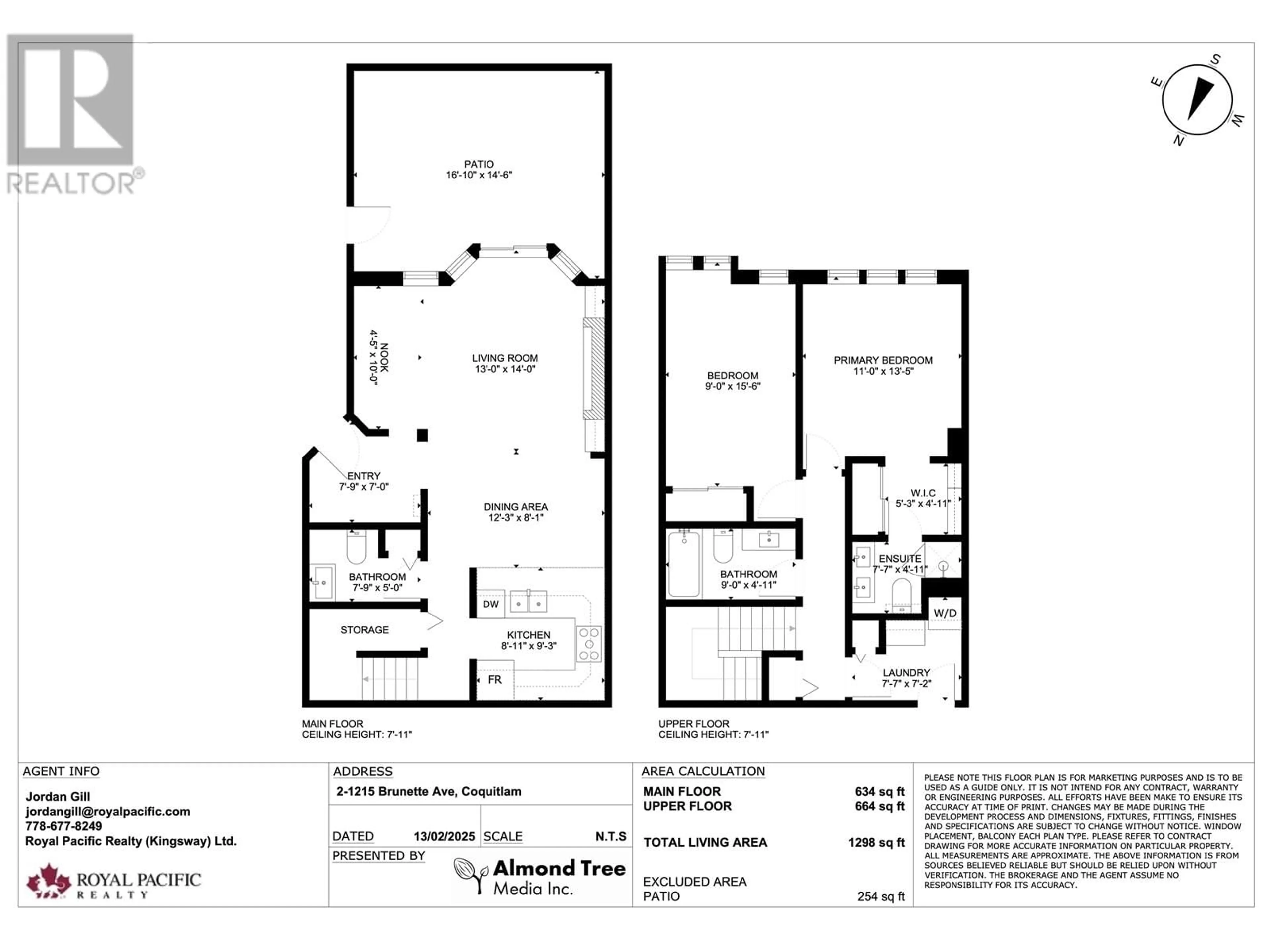 Floor plan for 2 1215 BRUNETTE AVENUE, Coquitlam British Columbia V3K6W2