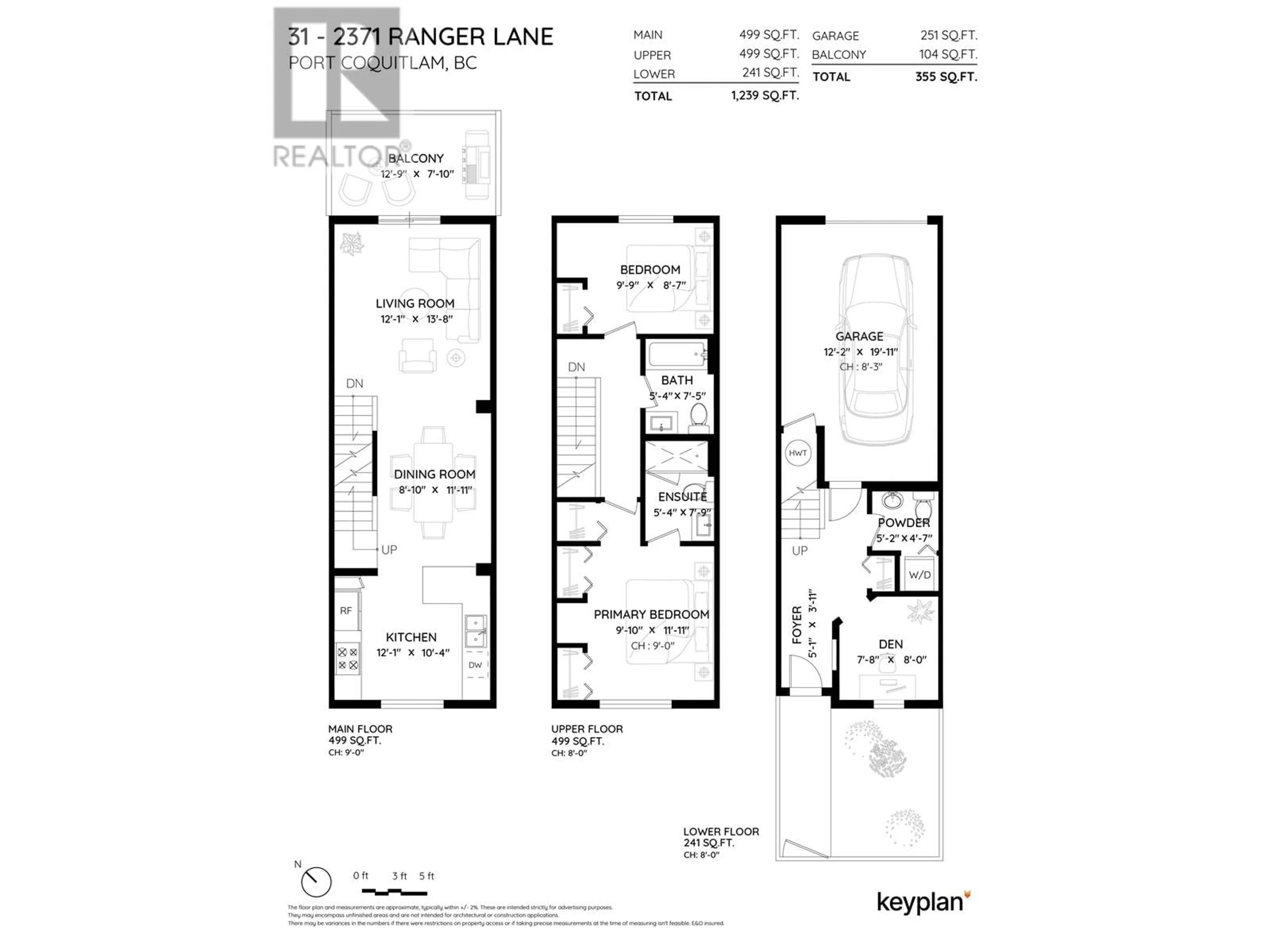 Floor plan for 31 2371 RANGER LANE, Port Coquitlam British Columbia V3B0N6