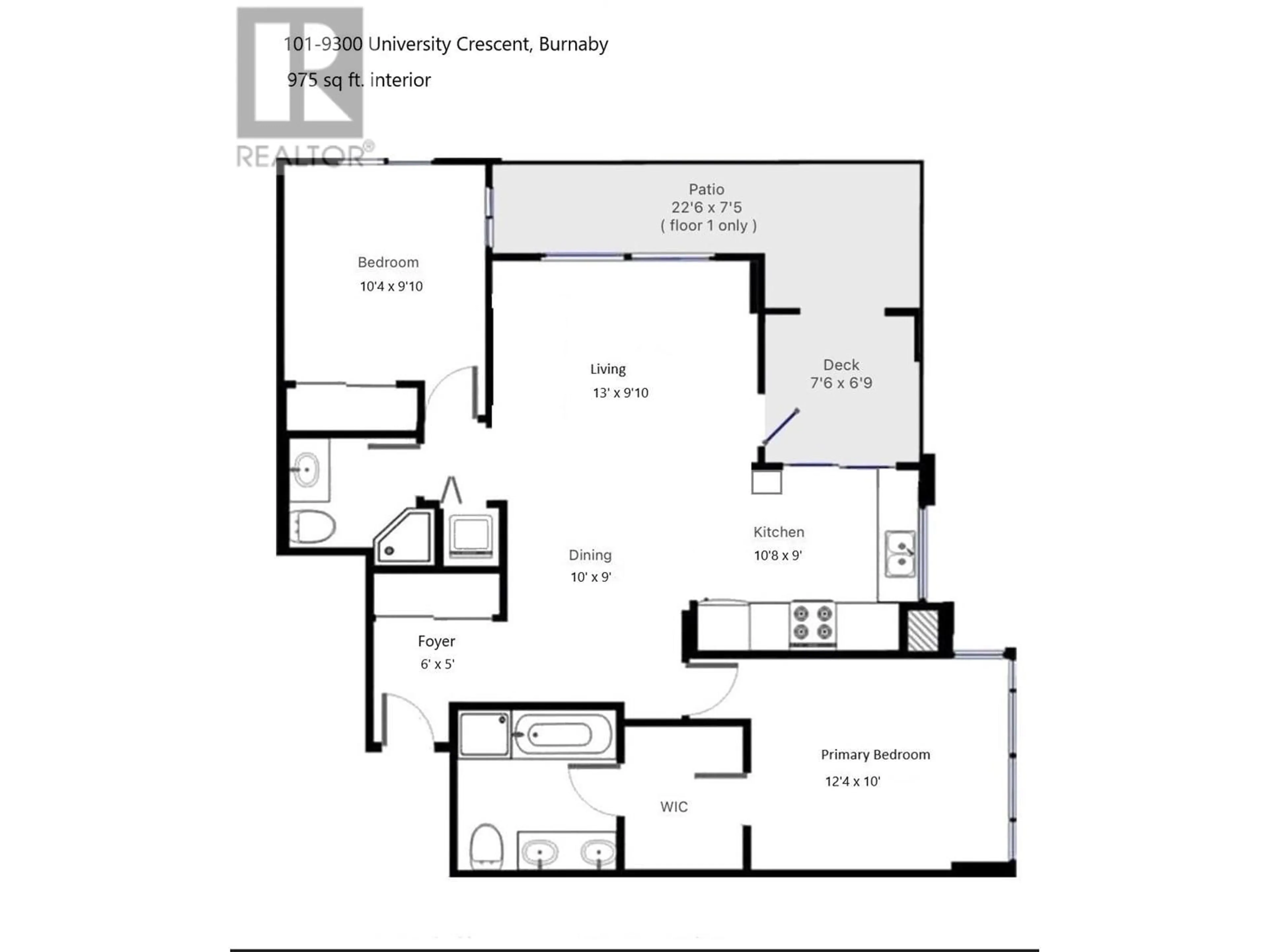 Floor plan for 101 9300 UNIVERSITY CRESCENT, Burnaby British Columbia V5A4X9