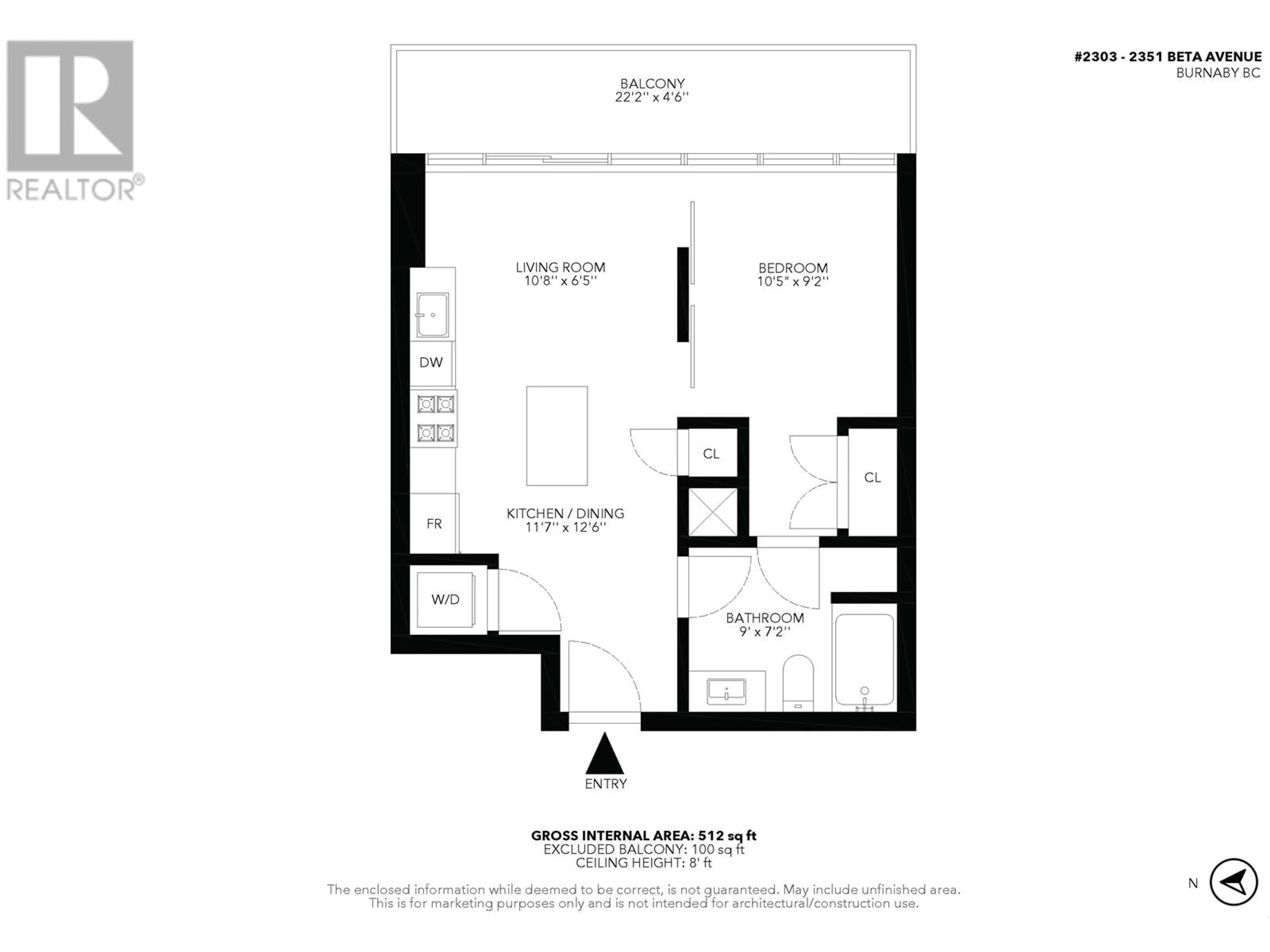 Floor plan for 2303 - 2351 BETA AVENUE, Burnaby British Columbia V5C0M2
