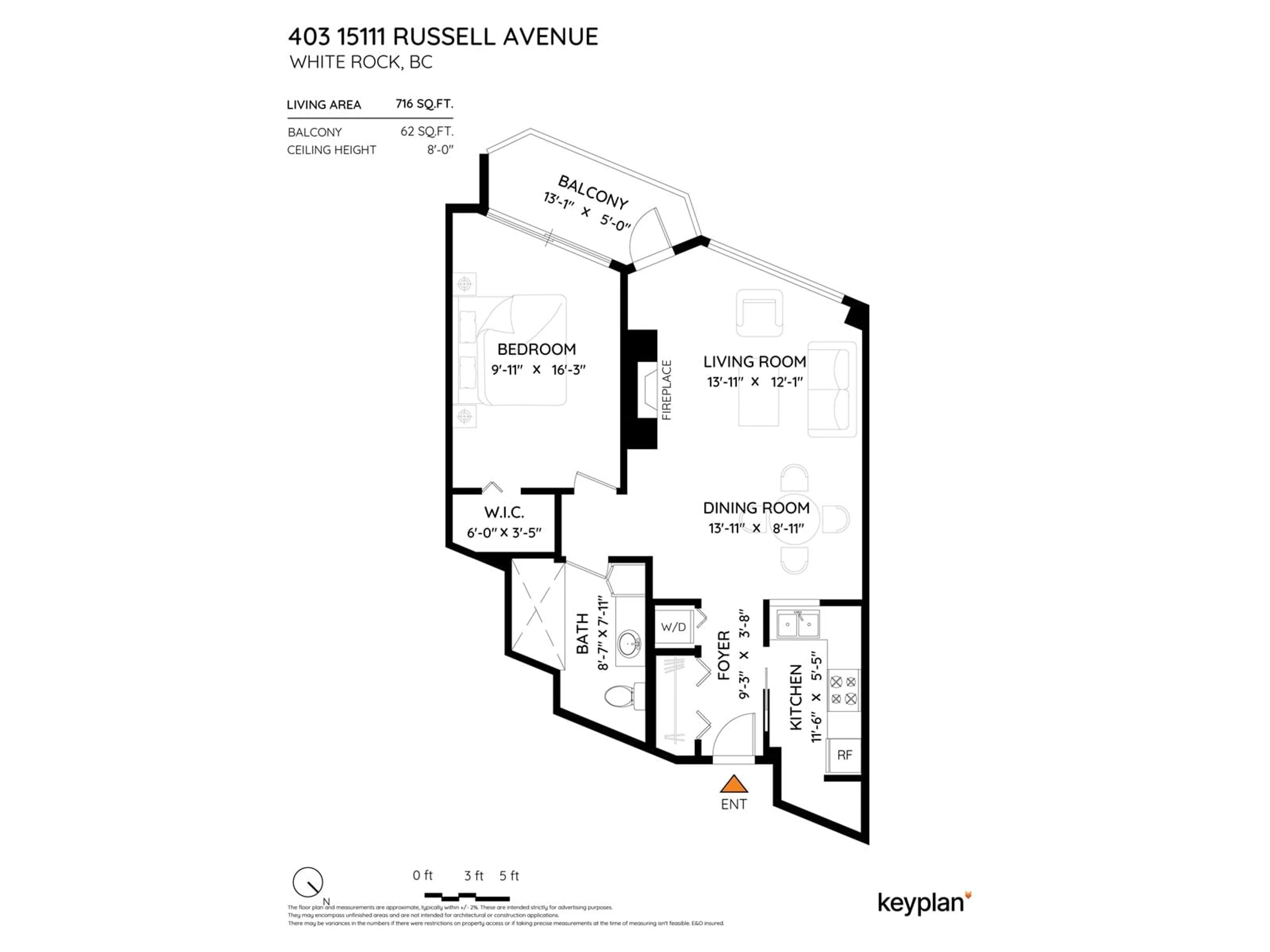 Floor plan for 403 15111 RUSSELL AVENUE, White Rock British Columbia V4B2P4