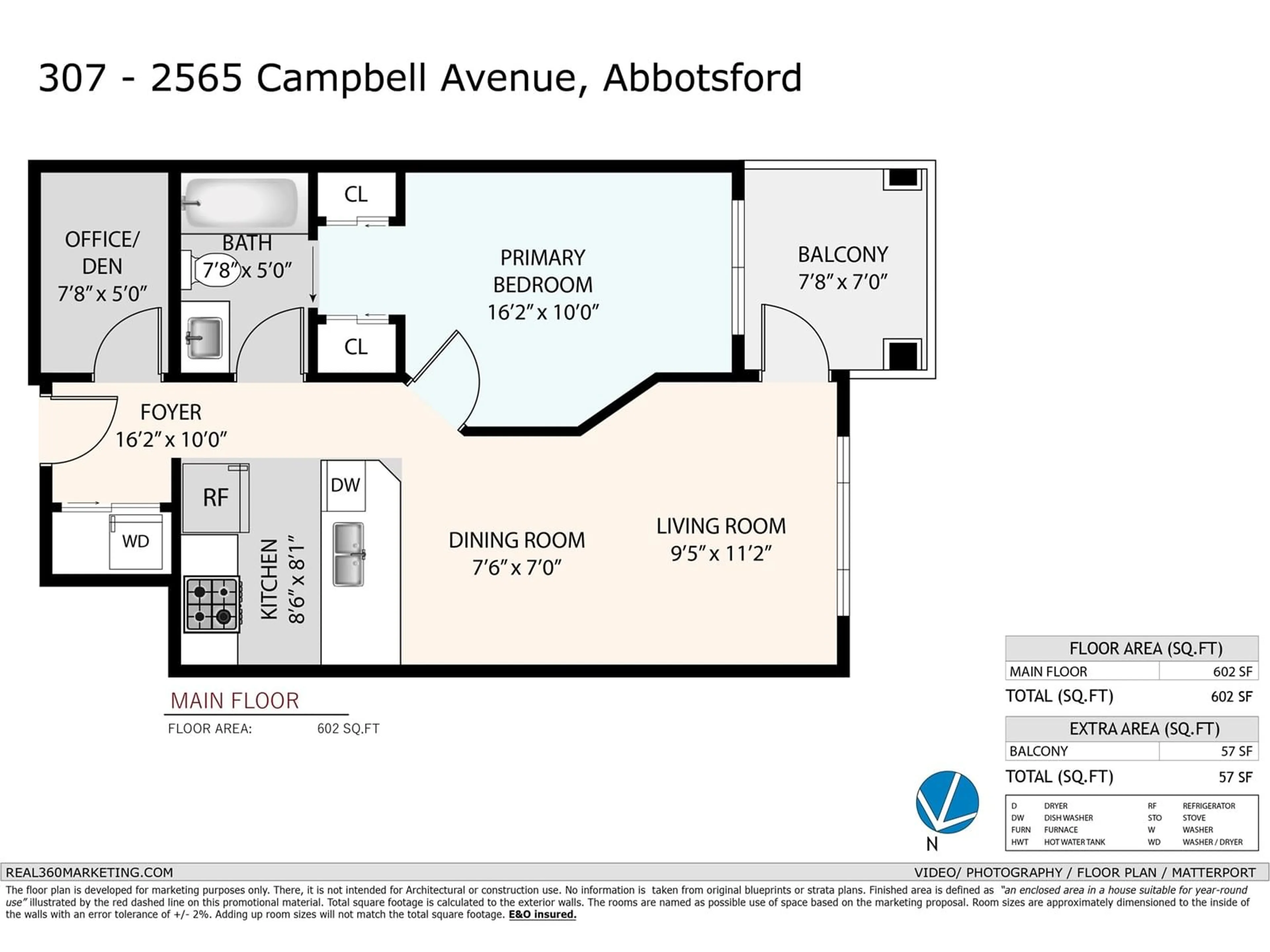Floor plan for 307 - 2565 CAMPBELL, Abbotsford British Columbia V2S0E3