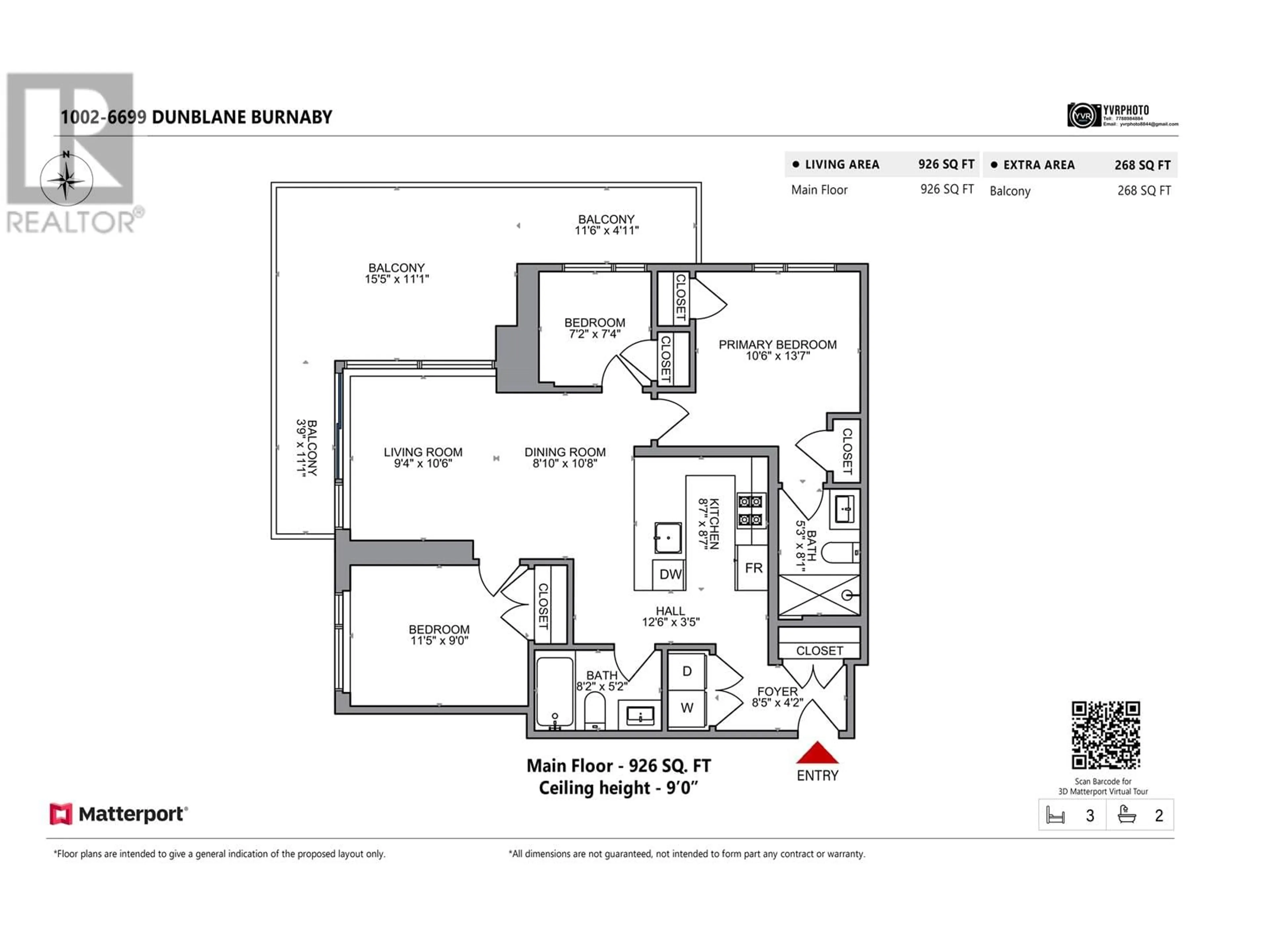 Floor plan for 1002 - 6699 DUNBLANE AVENUE, Burnaby British Columbia V5H0J8