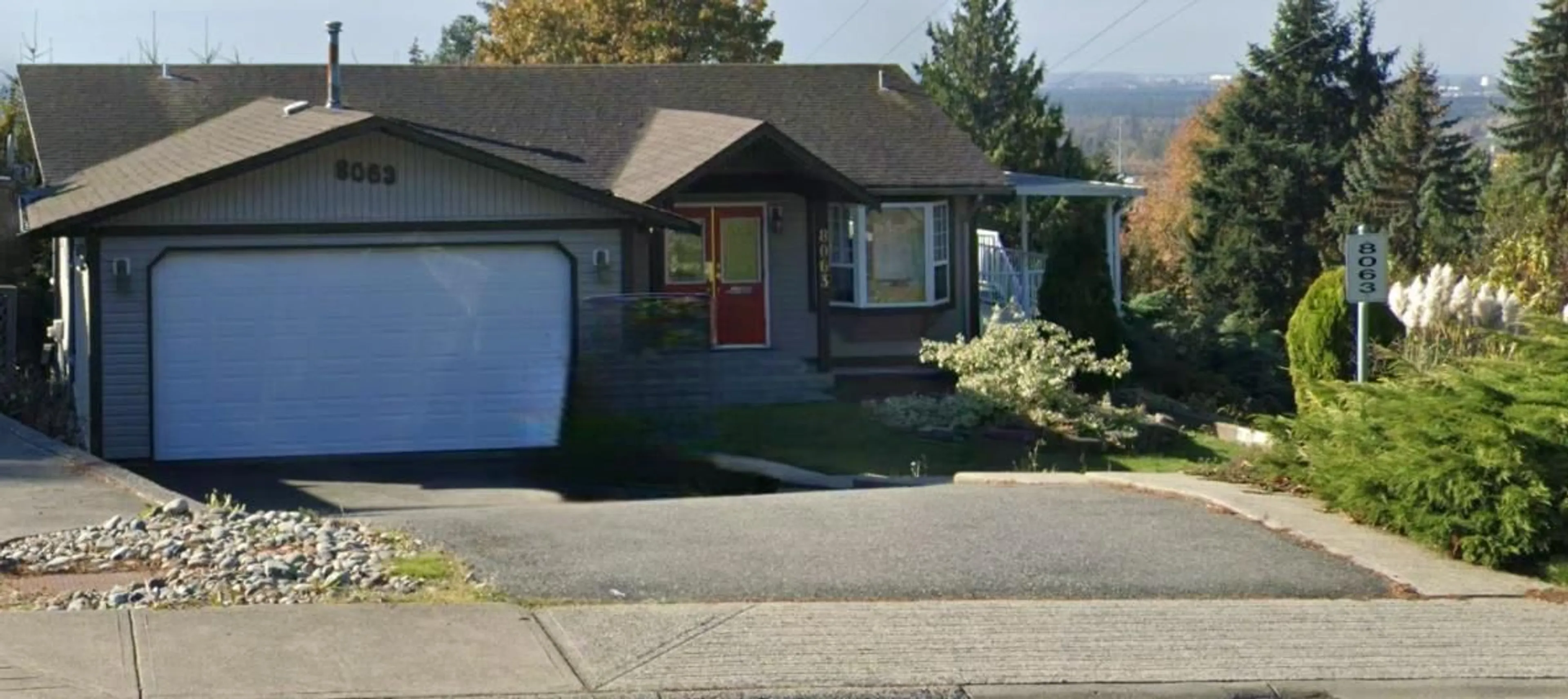 Home with vinyl exterior material, street for 8063 WILTSHIRE BOULEVARD, Delta British Columbia V4C4B5