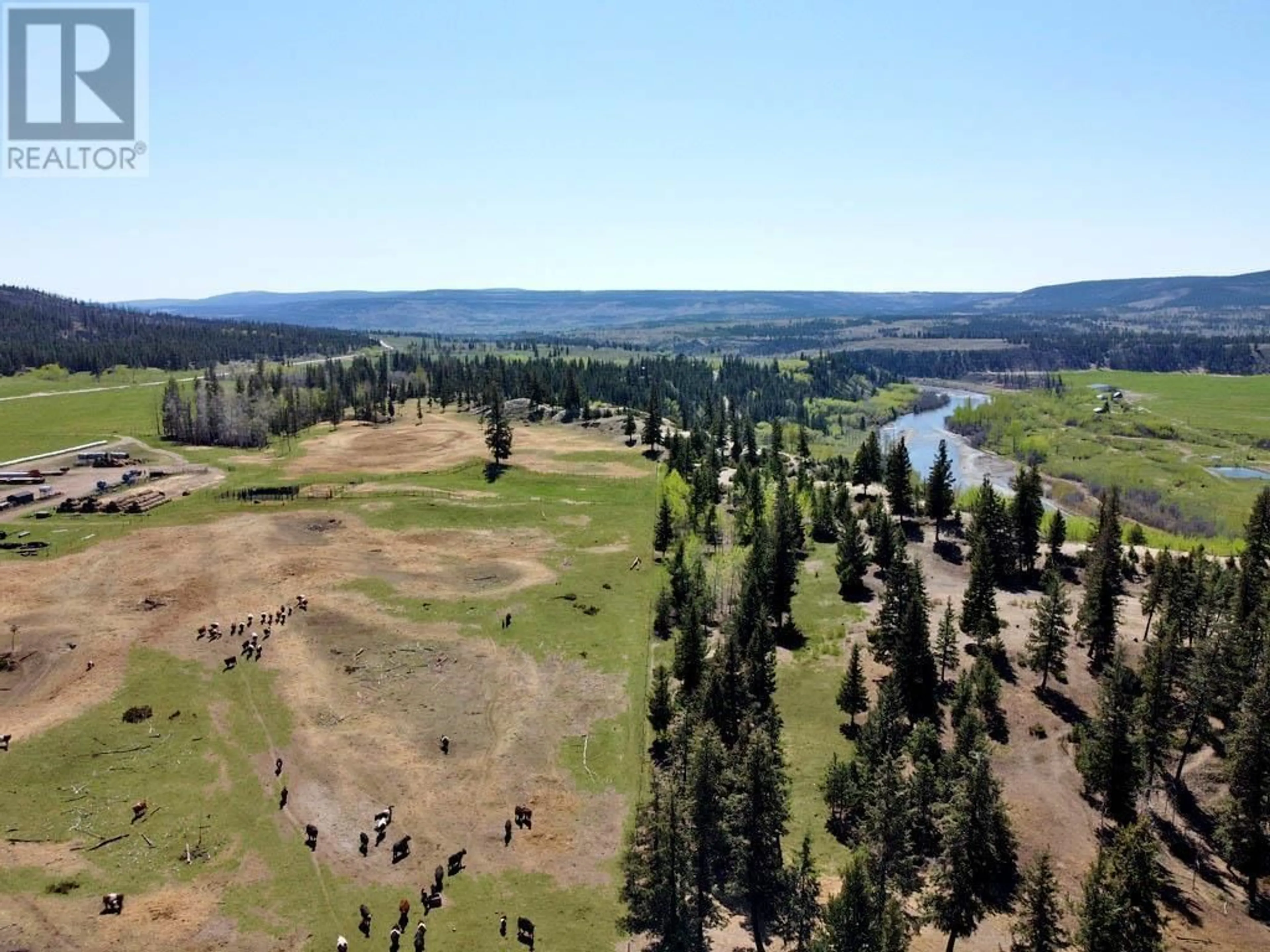 A pic from outside/outdoor area/front of a property/back of a property/a pic from drone, water/lake/river/ocean view for 6547 20 HIGHWAY, Chilcotin British Columbia V0L1K0