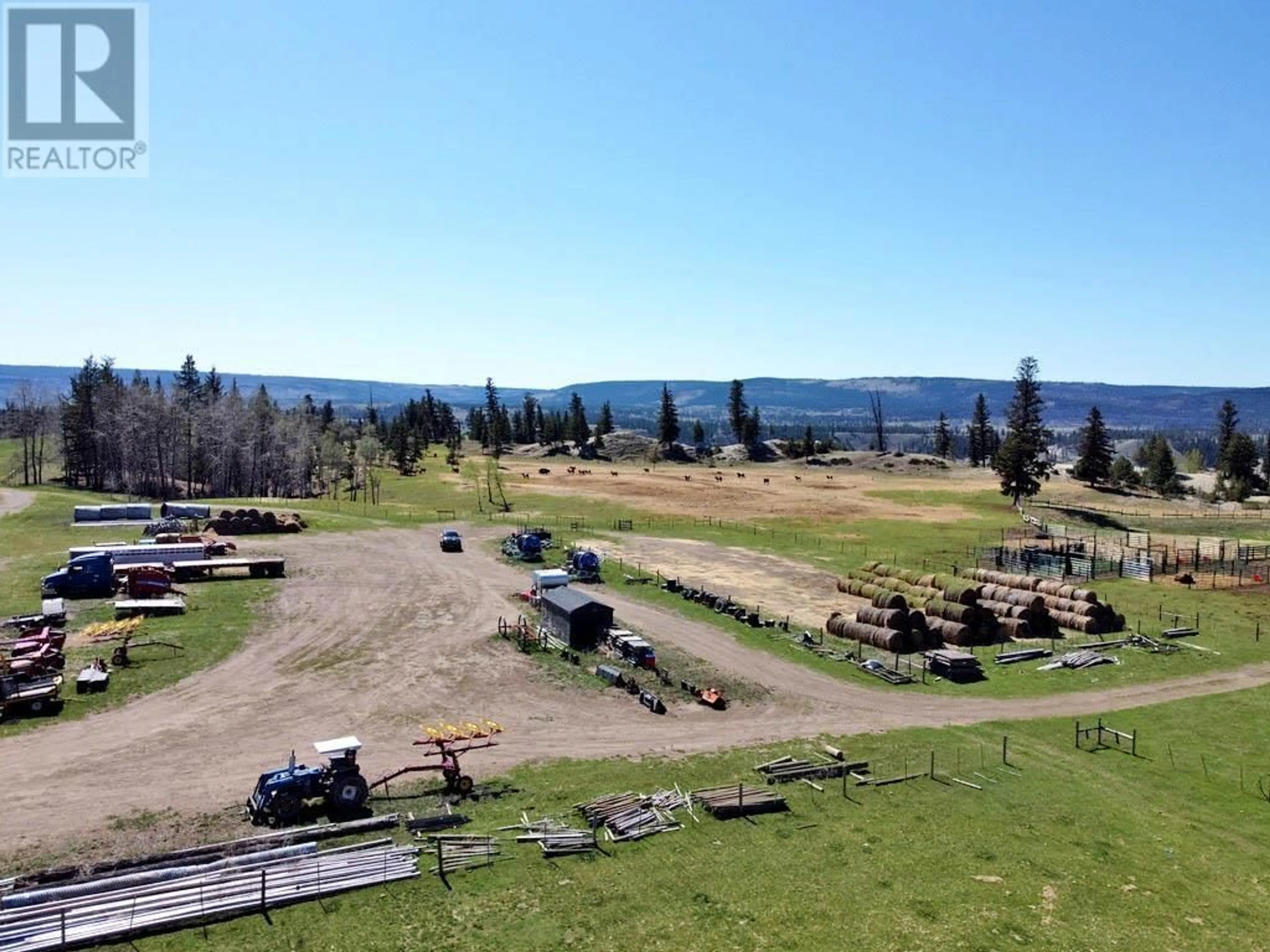 A pic from outside/outdoor area/front of a property/back of a property/a pic from drone, mountain view for 6547 20 HIGHWAY, Chilcotin British Columbia V0L1K0