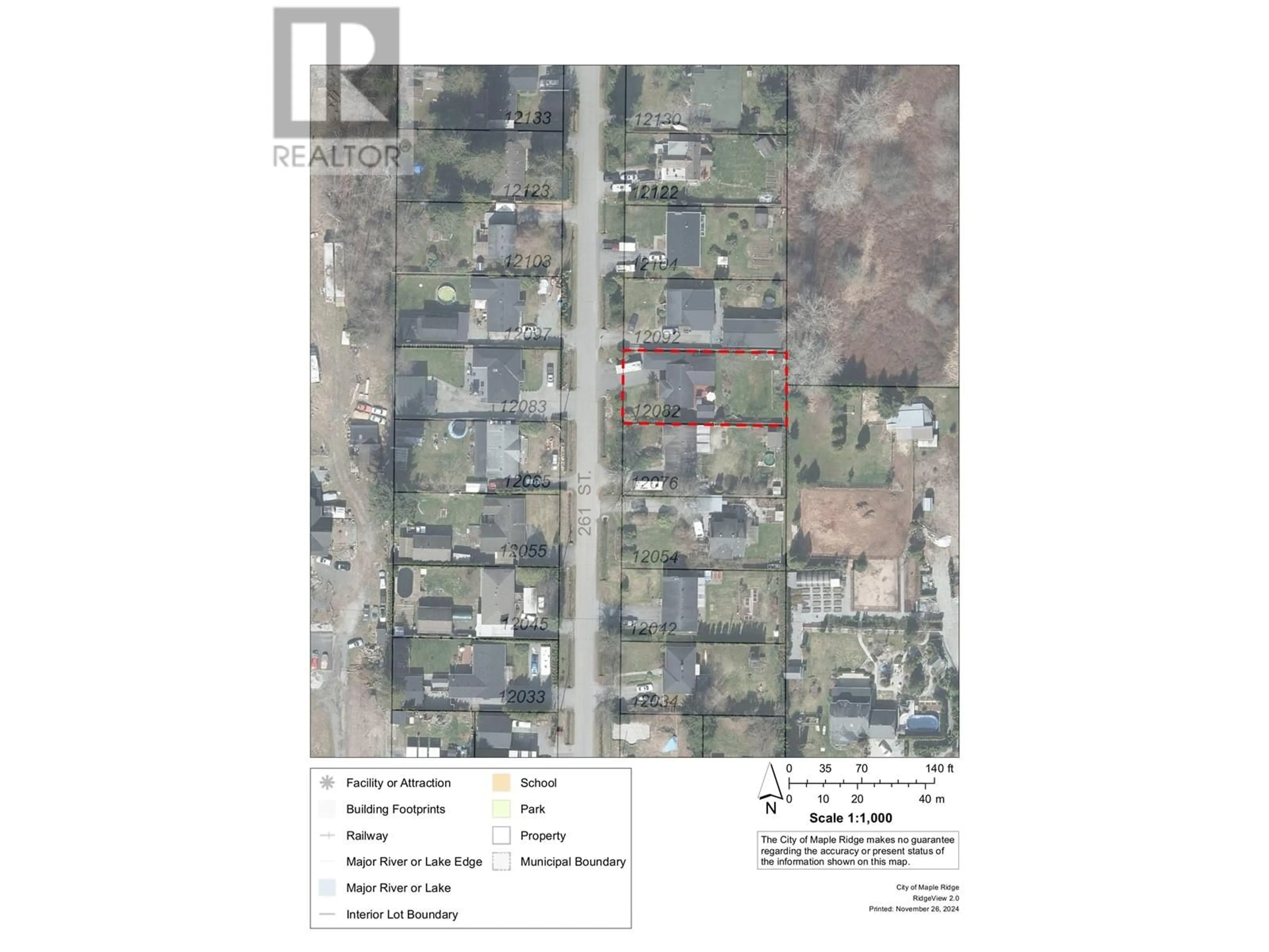 Picture of a map for 12082 261 STREET, Maple Ridge British Columbia V2W2A6