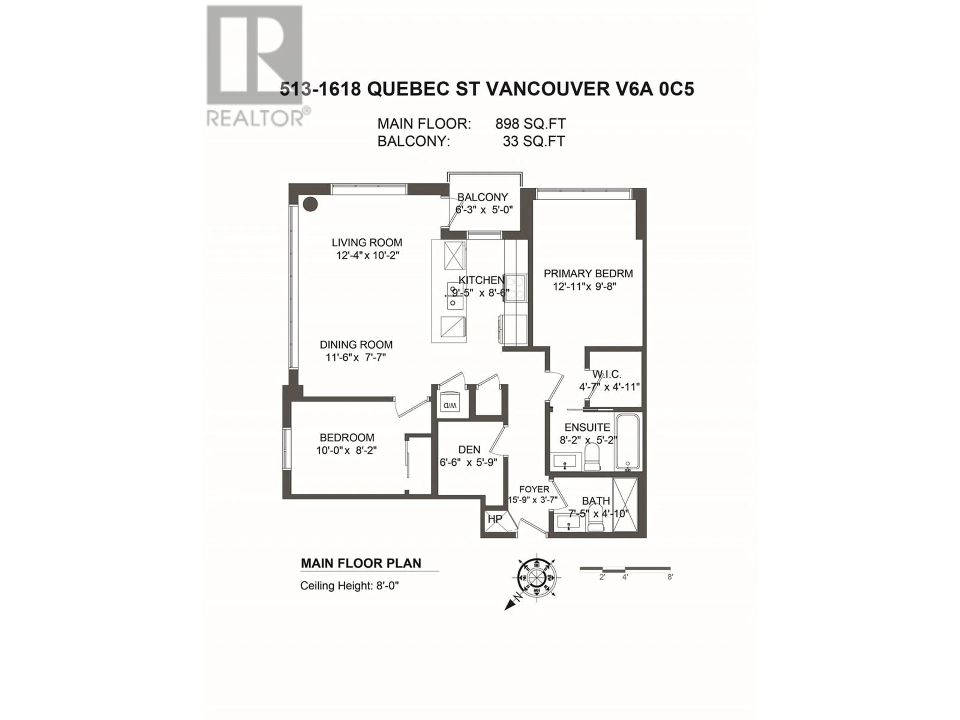 Floor plan for 513 1618 QUEBEC STREET, Vancouver British Columbia V6A0C5