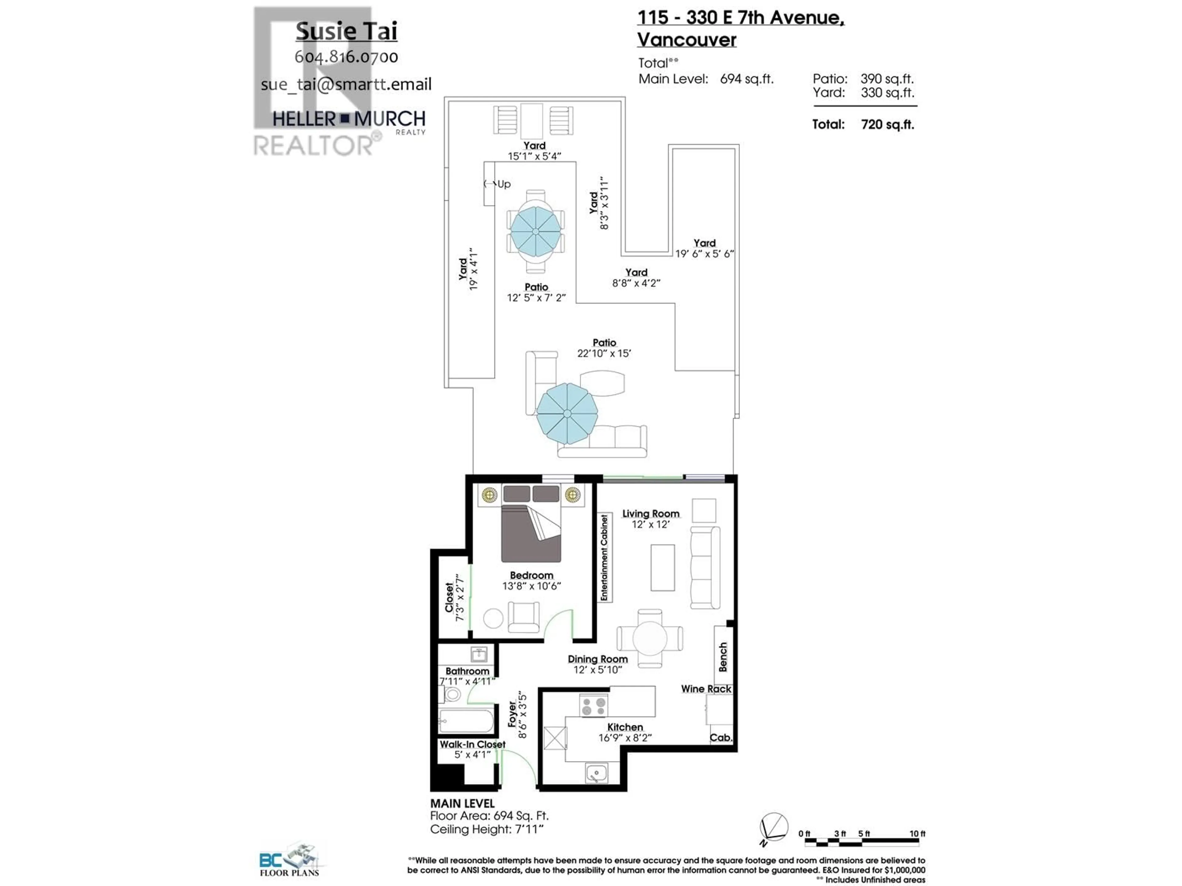 Floor plan for 115 330 E 7TH AVENUE, Vancouver British Columbia V5T4K5