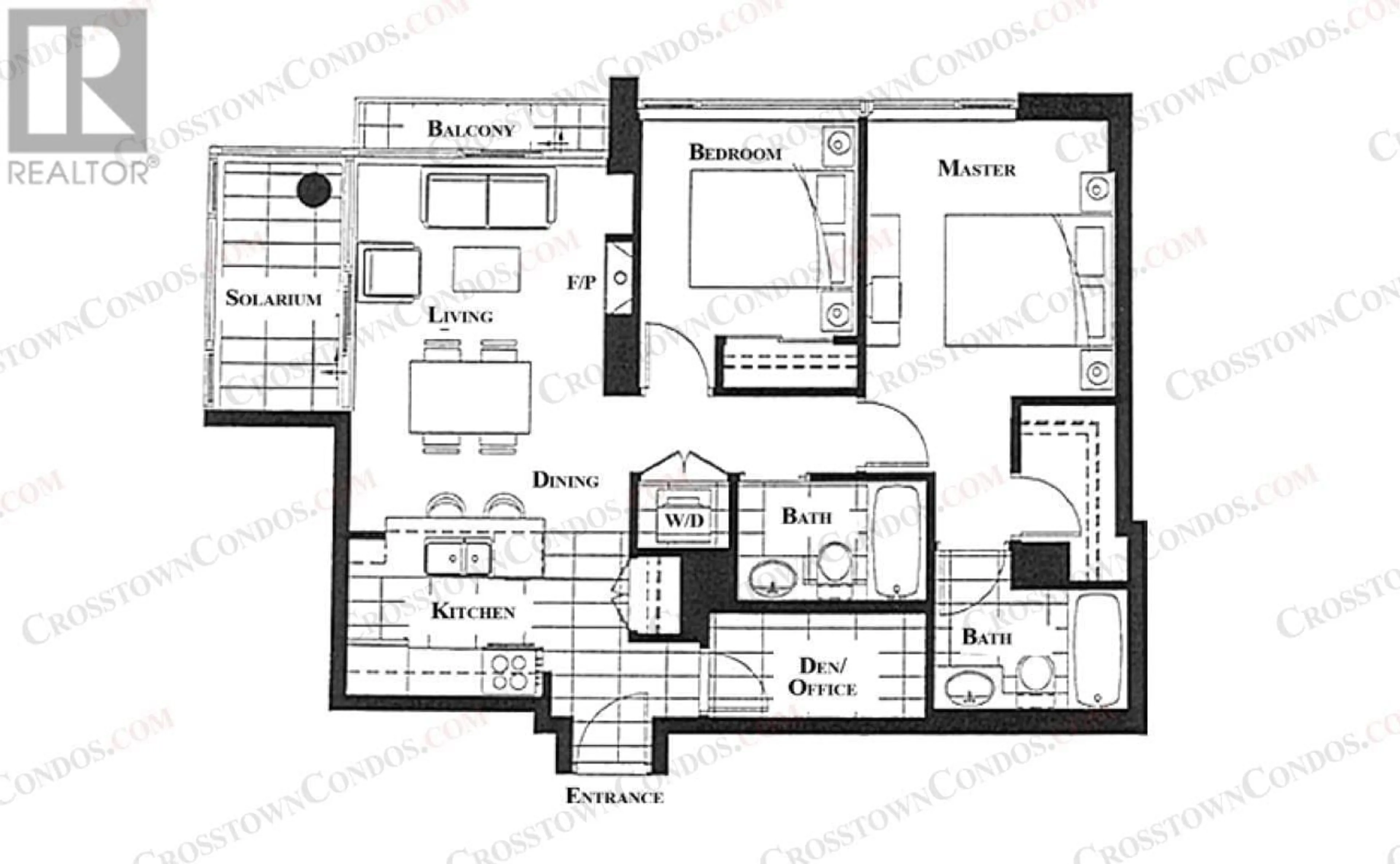 Floor plan for 3206 688 ABBOTT STREET, Vancouver British Columbia V6B0B9