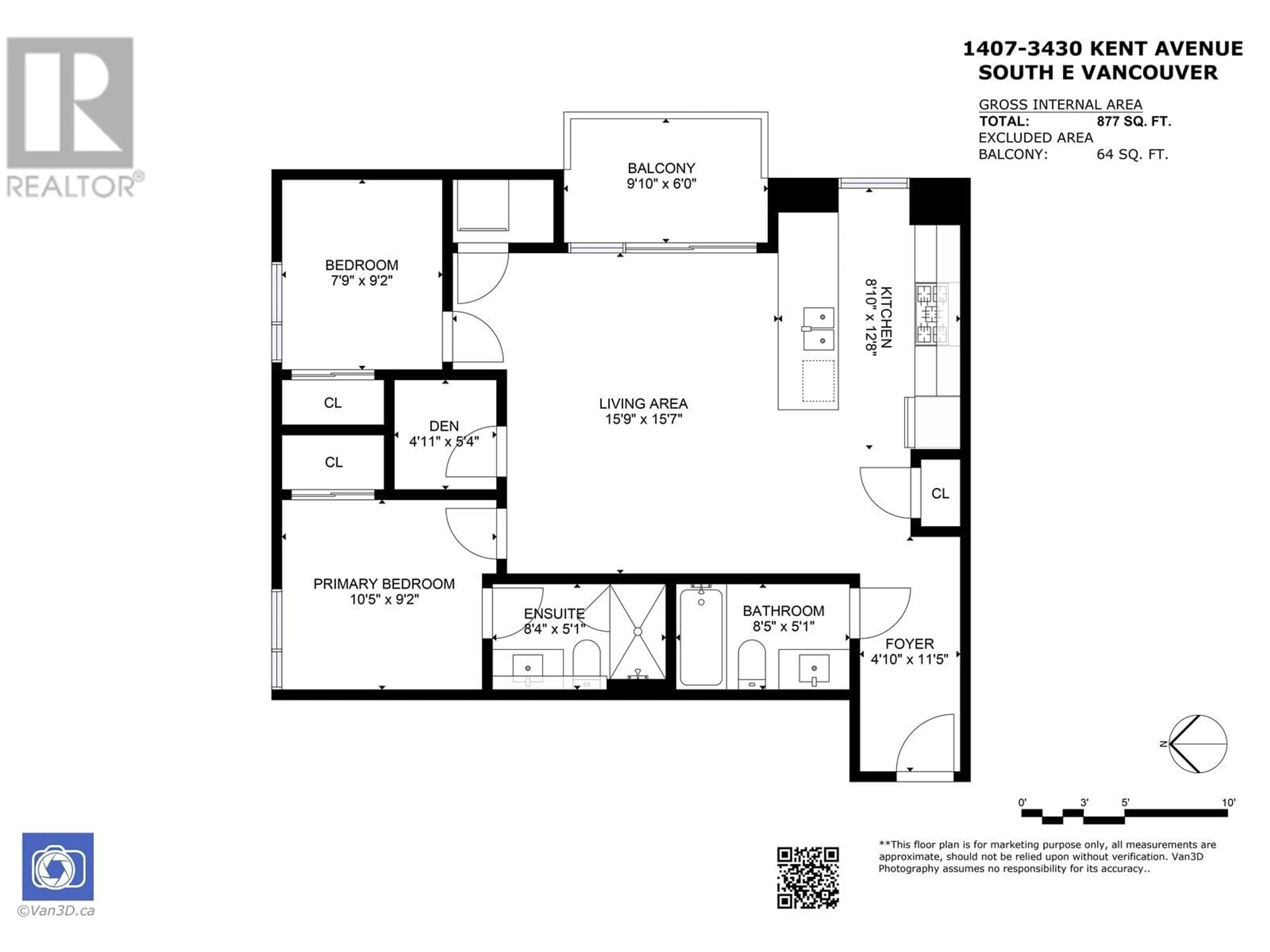 Floor plan for 1407 3430 E KENT AVENUE SOUTH, Vancouver British Columbia V5S0G7