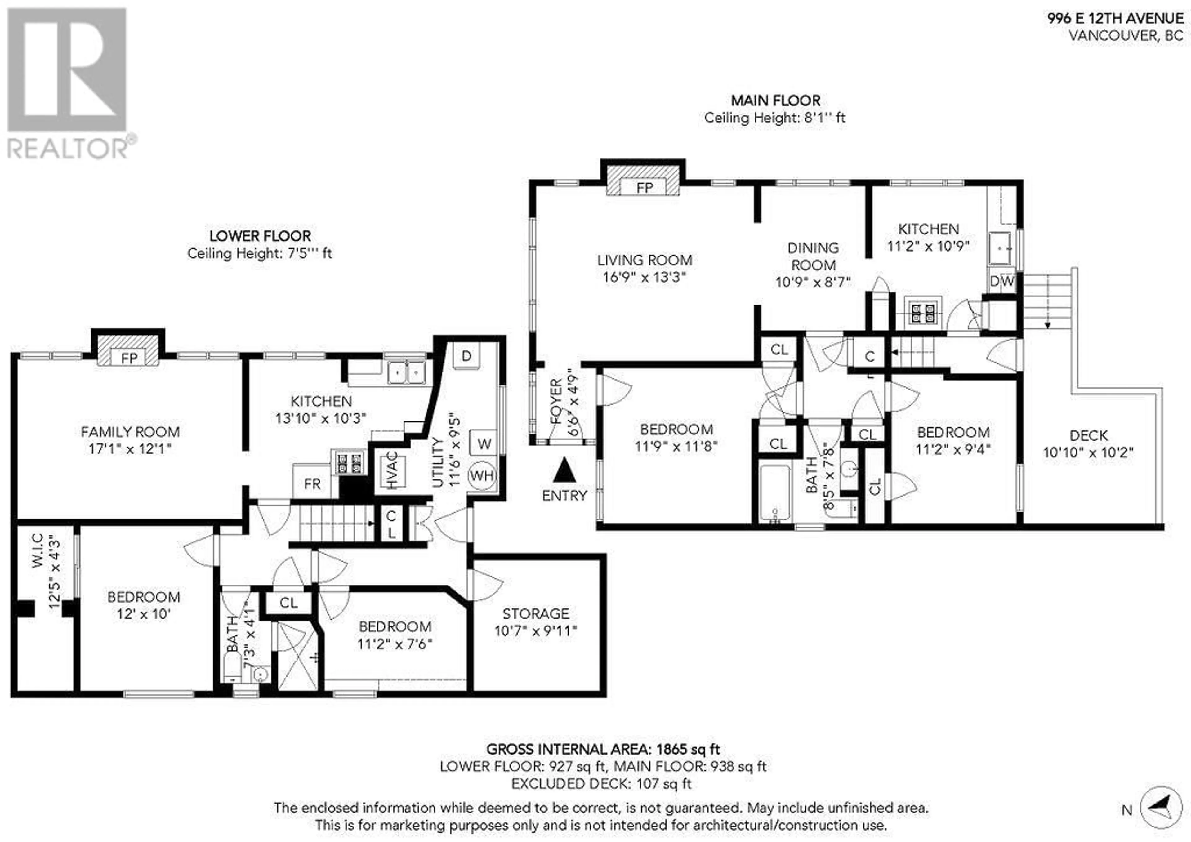 Floor plan for 996 E 12TH AVENUE, Vancouver British Columbia V5T2J4