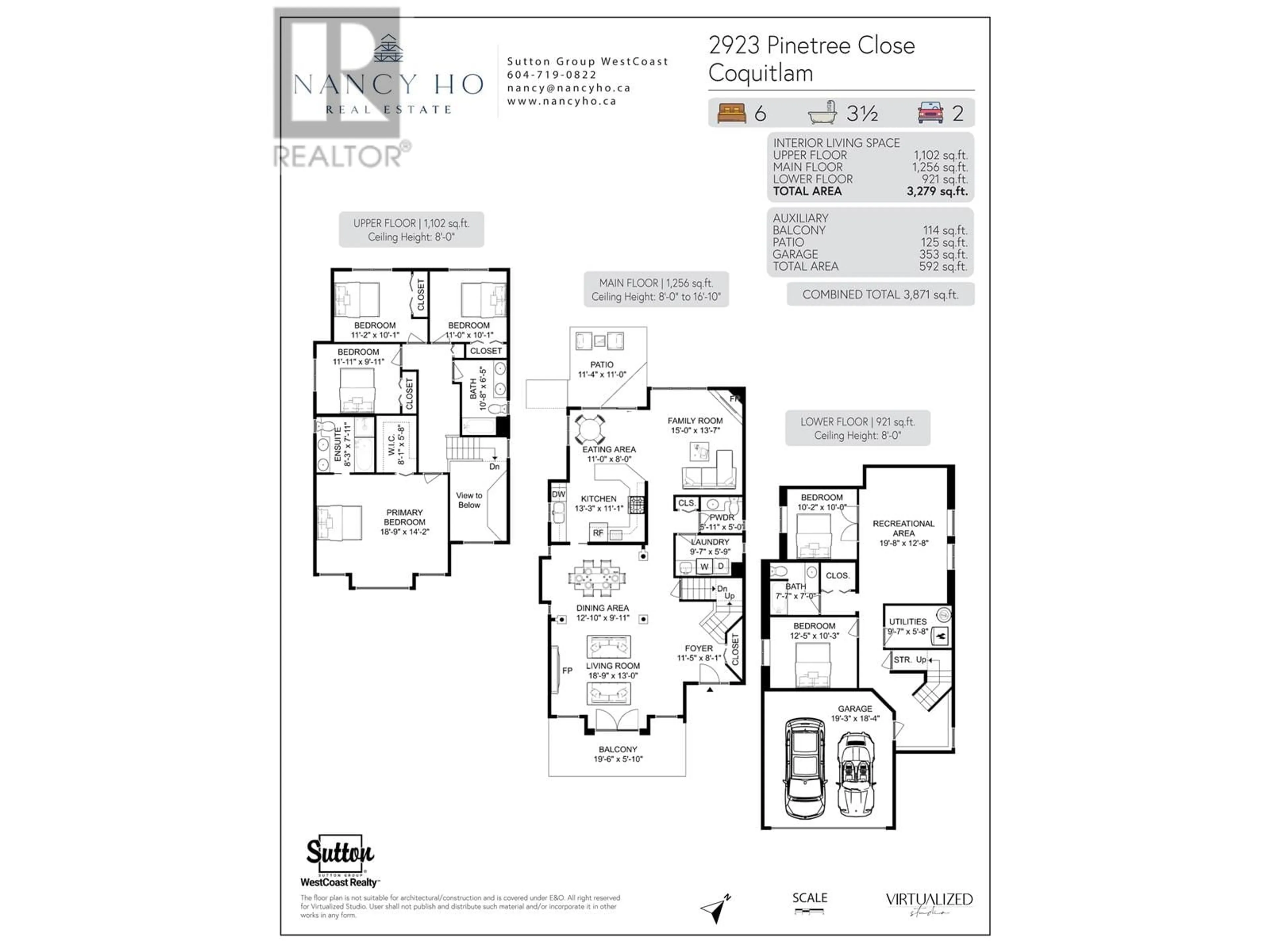 Floor plan for 2923 PINETREE CLOSE, Coquitlam British Columbia V3E2Z5