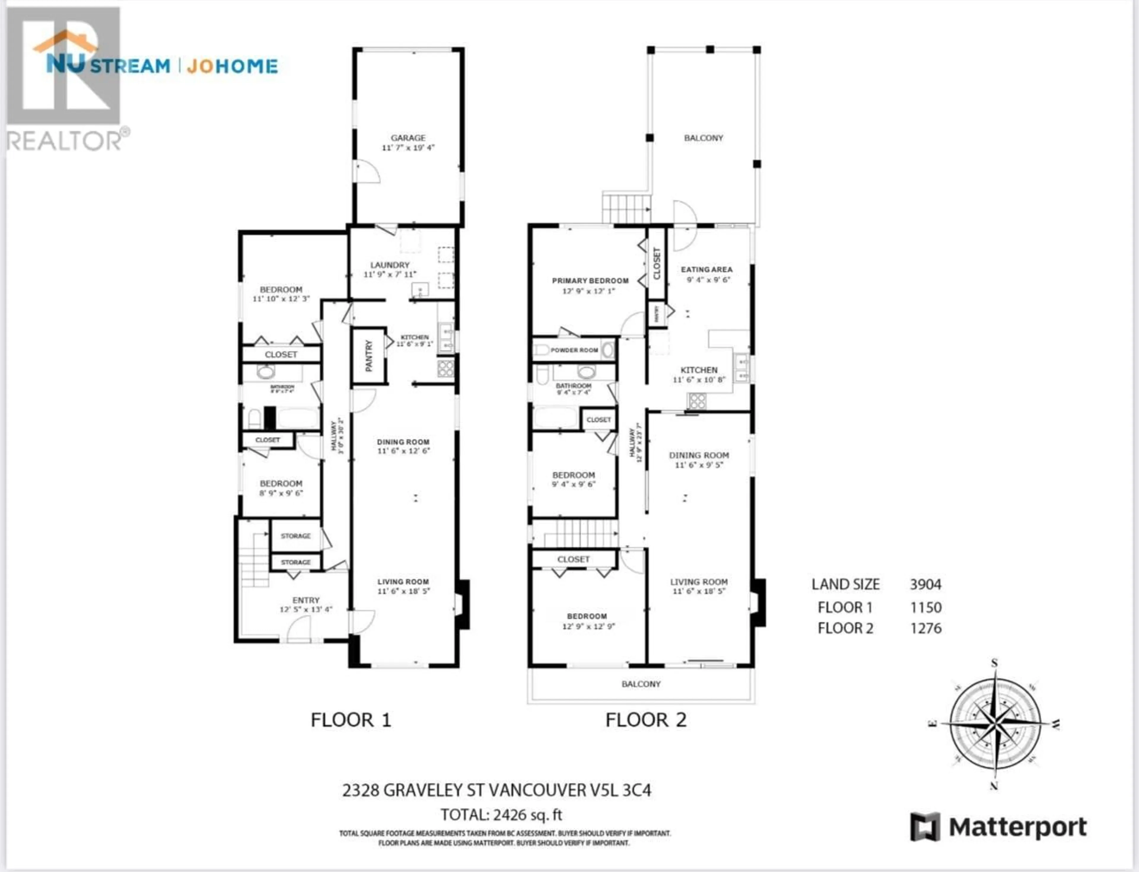 Floor plan for 2328 GRAVELEY STREET, Vancouver British Columbia V5L3C4