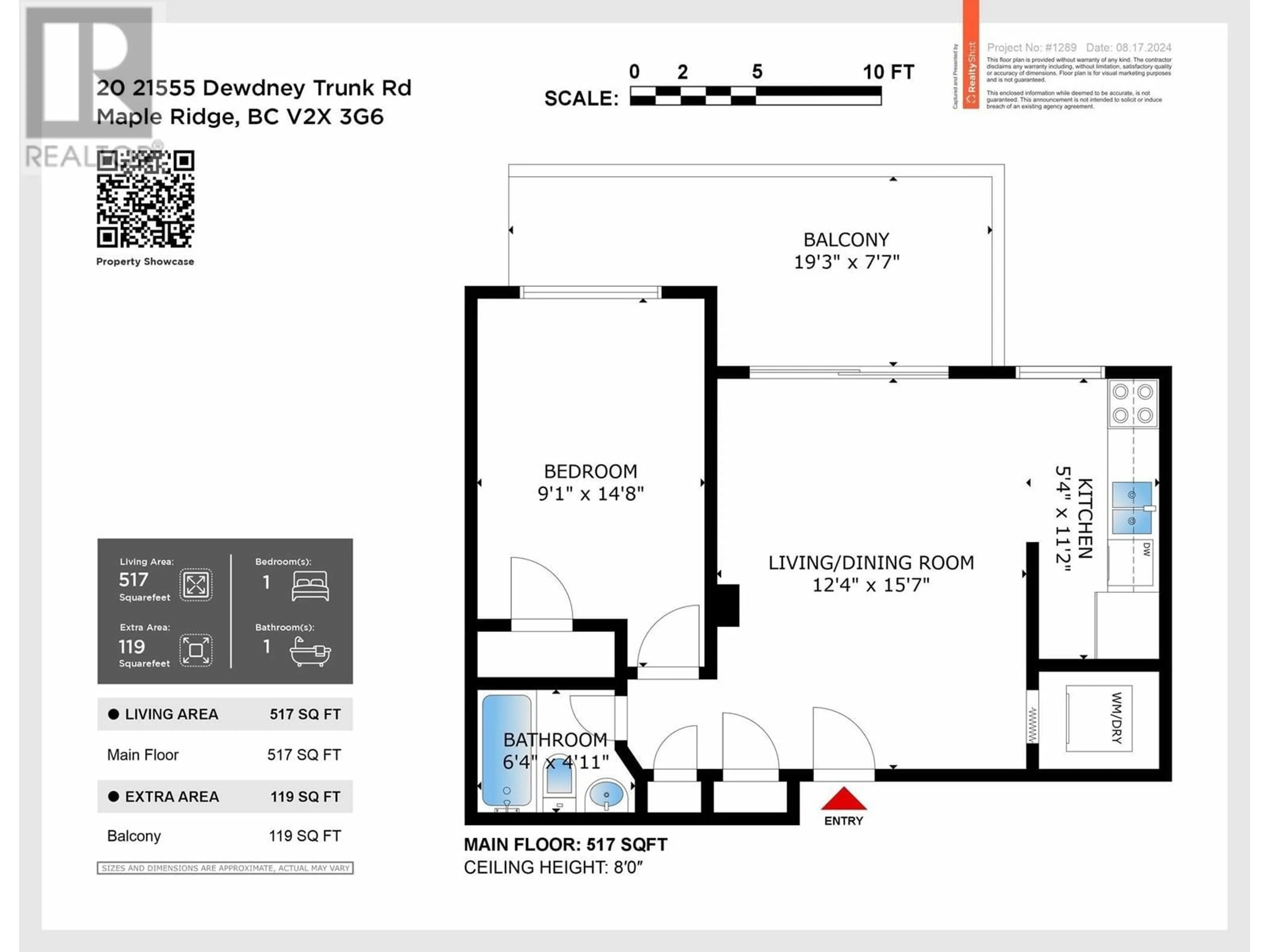 Floor plan for 20 21555 DEWDNEY TRUNK ROAD, Maple Ridge British Columbia V2X3G6