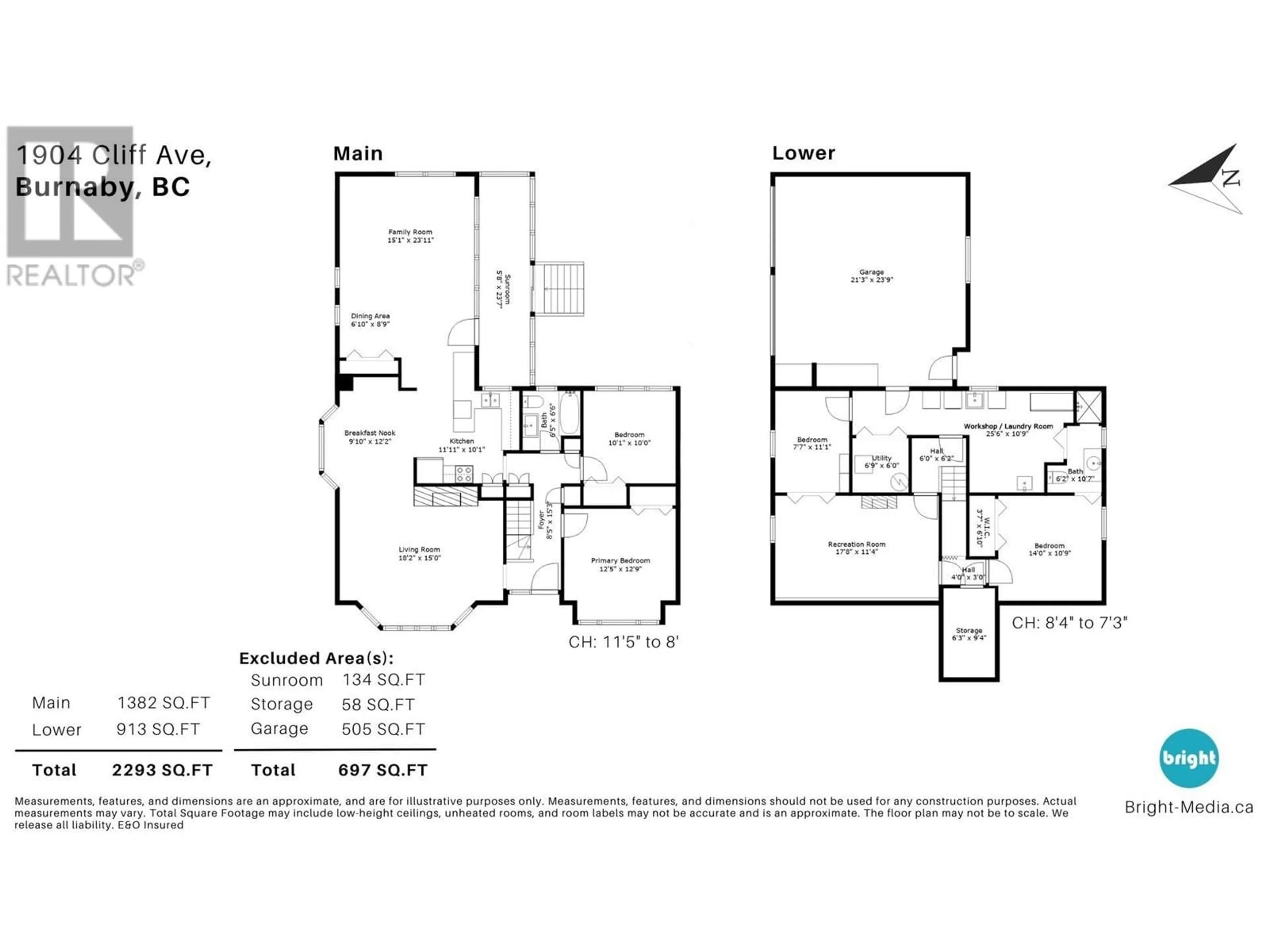 Floor plan for 1904 CLIFF AVENUE, Burnaby British Columbia V5A2K8