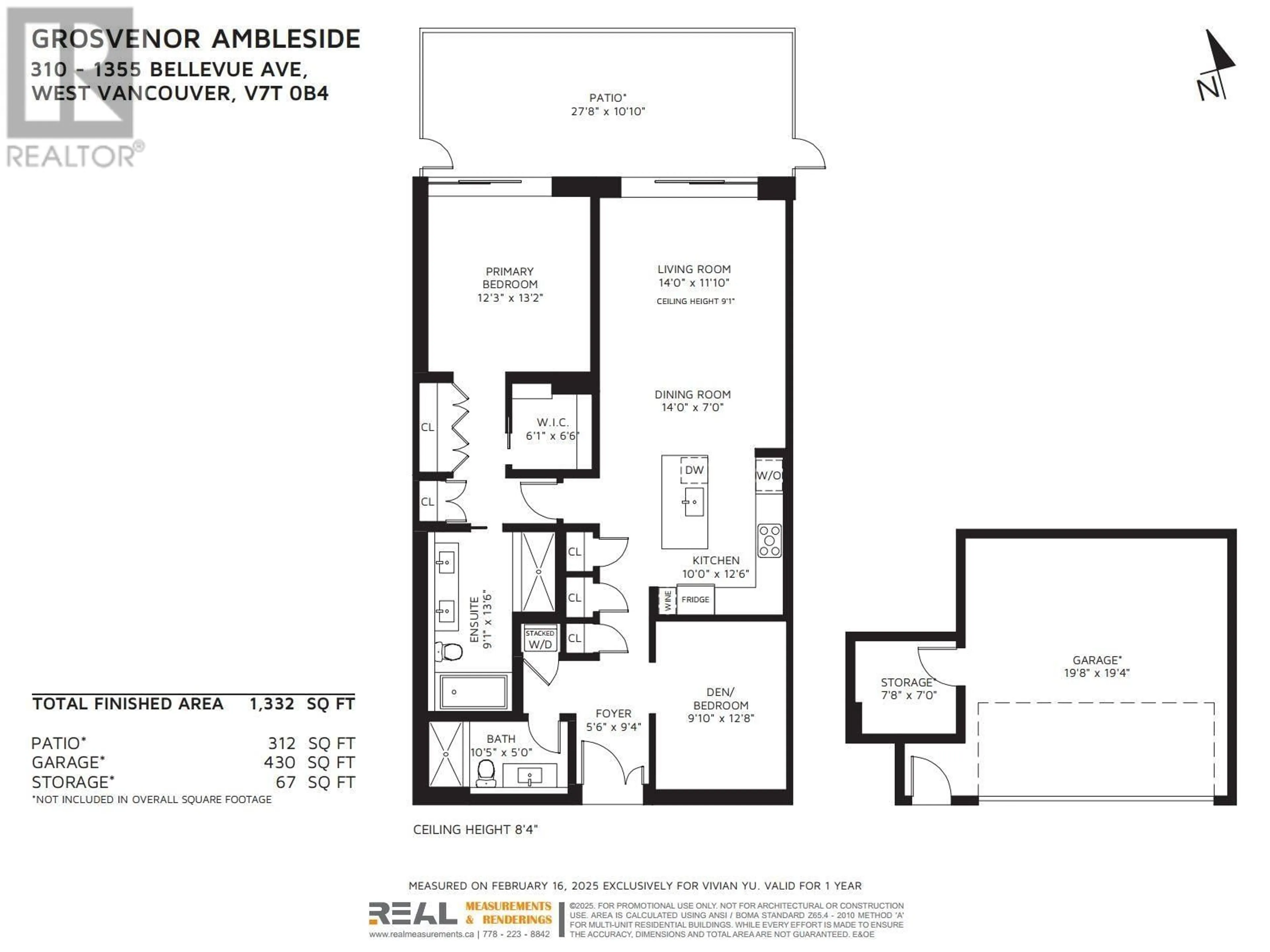 Floor plan for 310 1355 BELLEVUE AVENUE, West Vancouver British Columbia V7T0B4