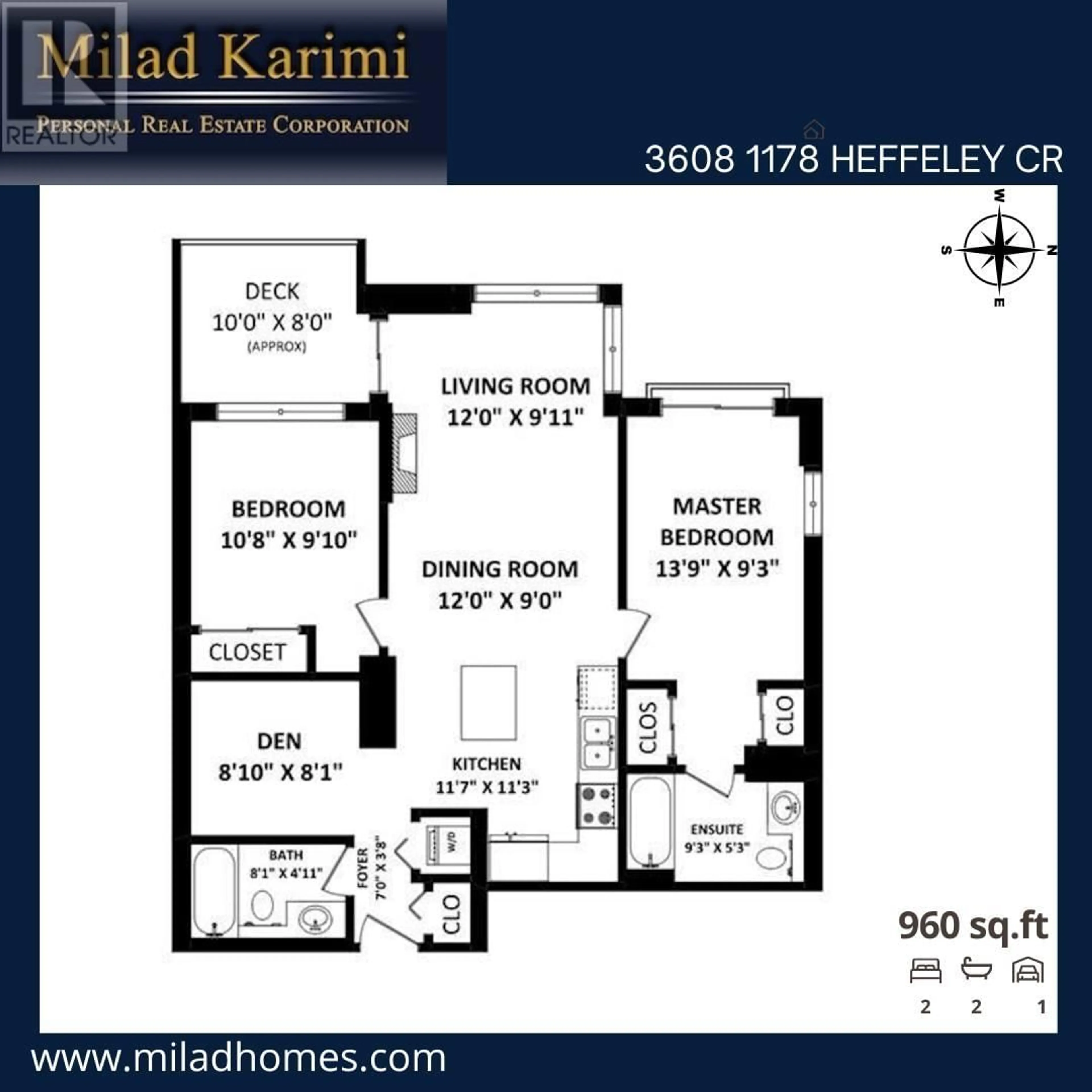 Floor plan for 3608 1178 HEFFLEY CRESCENT, Coquitlam British Columbia V3B0A7