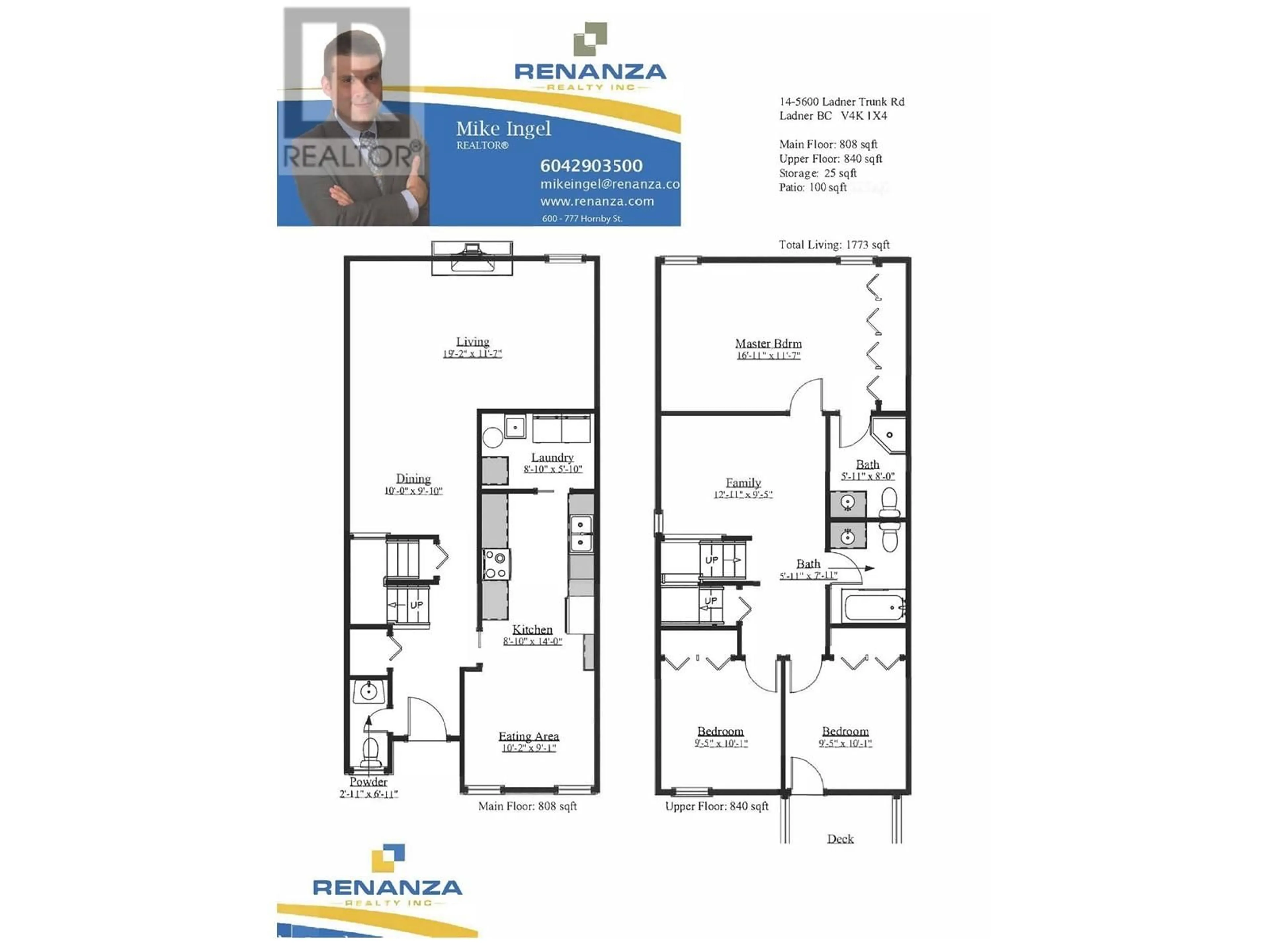 Floor plan for 14 - 5600 LADNER TRUNK ROAD, Delta British Columbia V4K1X4