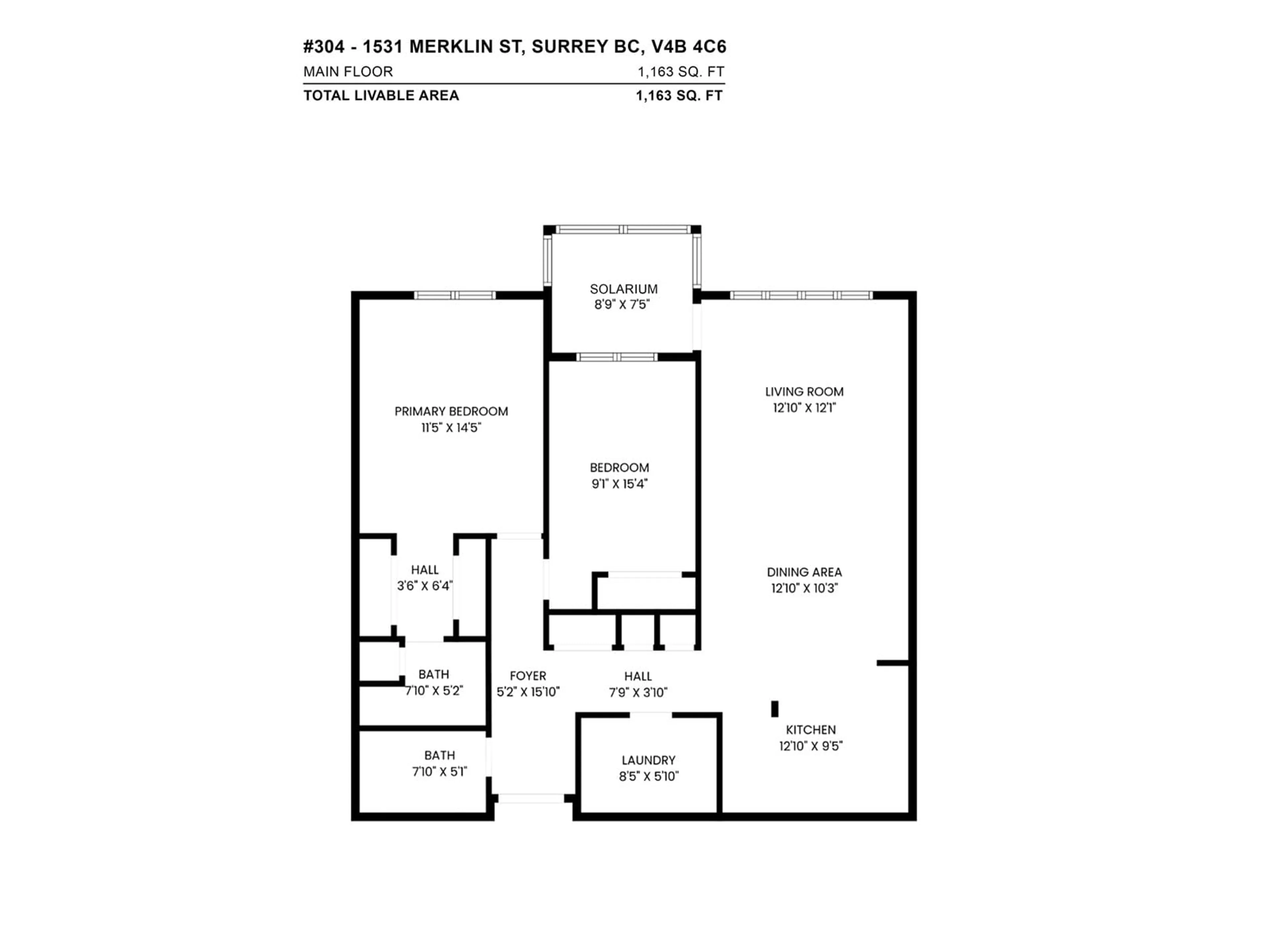 Floor plan for 304 1531 MERKLIN STREET, White Rock British Columbia V4B4C6