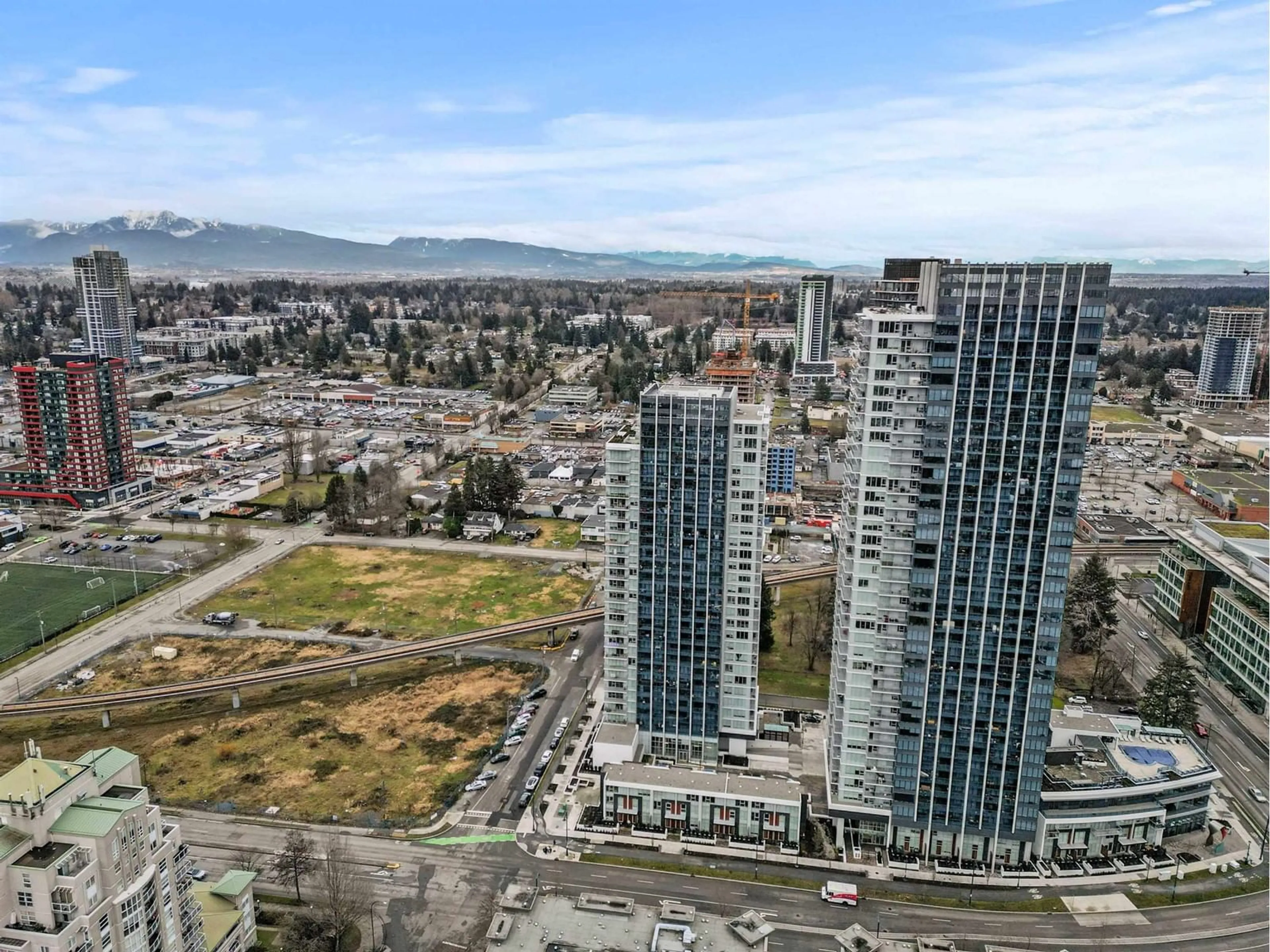 A pic from outside/outdoor area/front of a property/back of a property/a pic from drone, city buildings view from balcony for 1308 - 13428 105, Surrey British Columbia V3T0S6