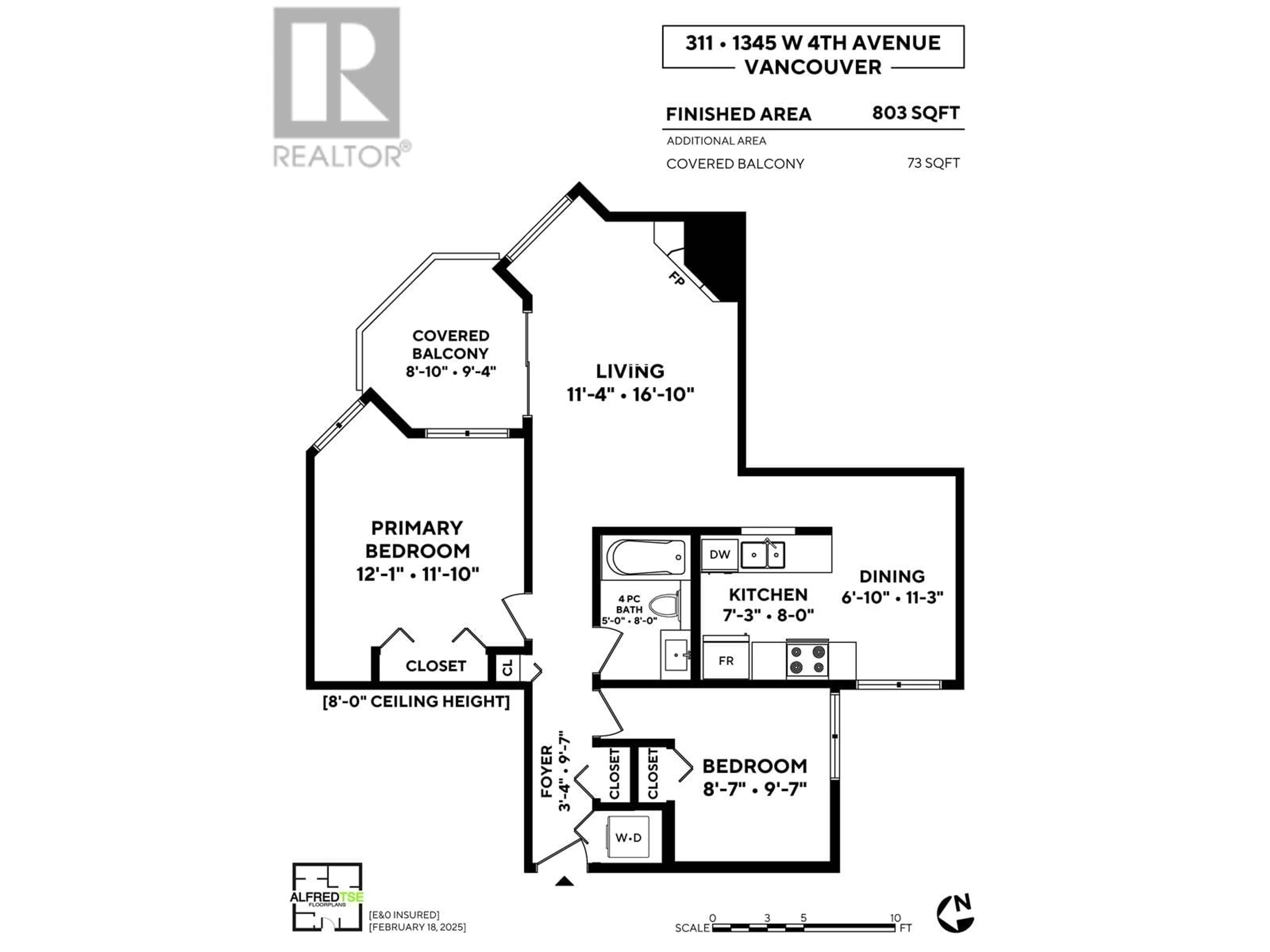 Floor plan for 311 1345 W 4TH AVENUE, Vancouver British Columbia V6H3Y8