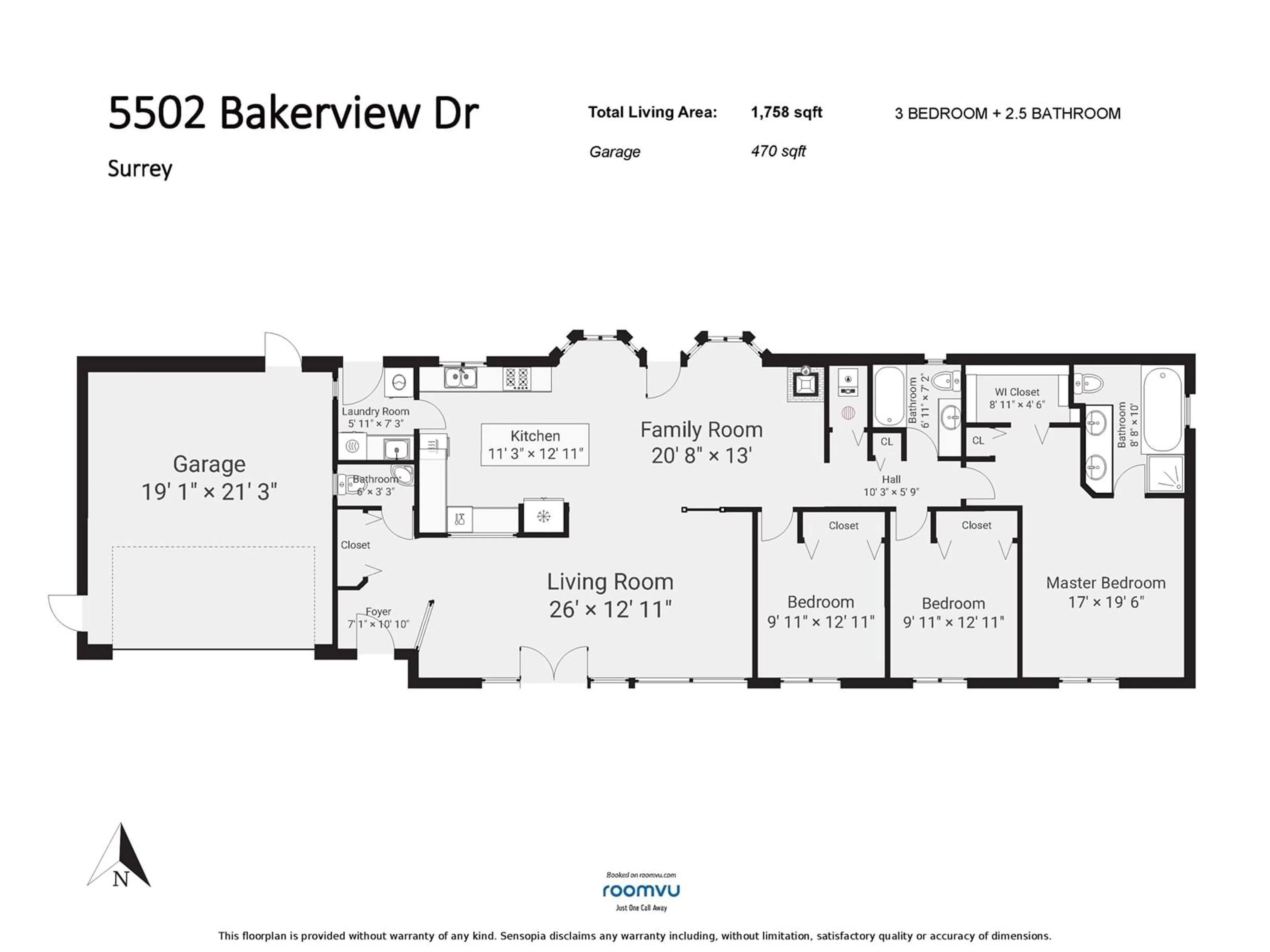 Floor plan for 5502 BAKERVIEW, Surrey British Columbia V3S1A7