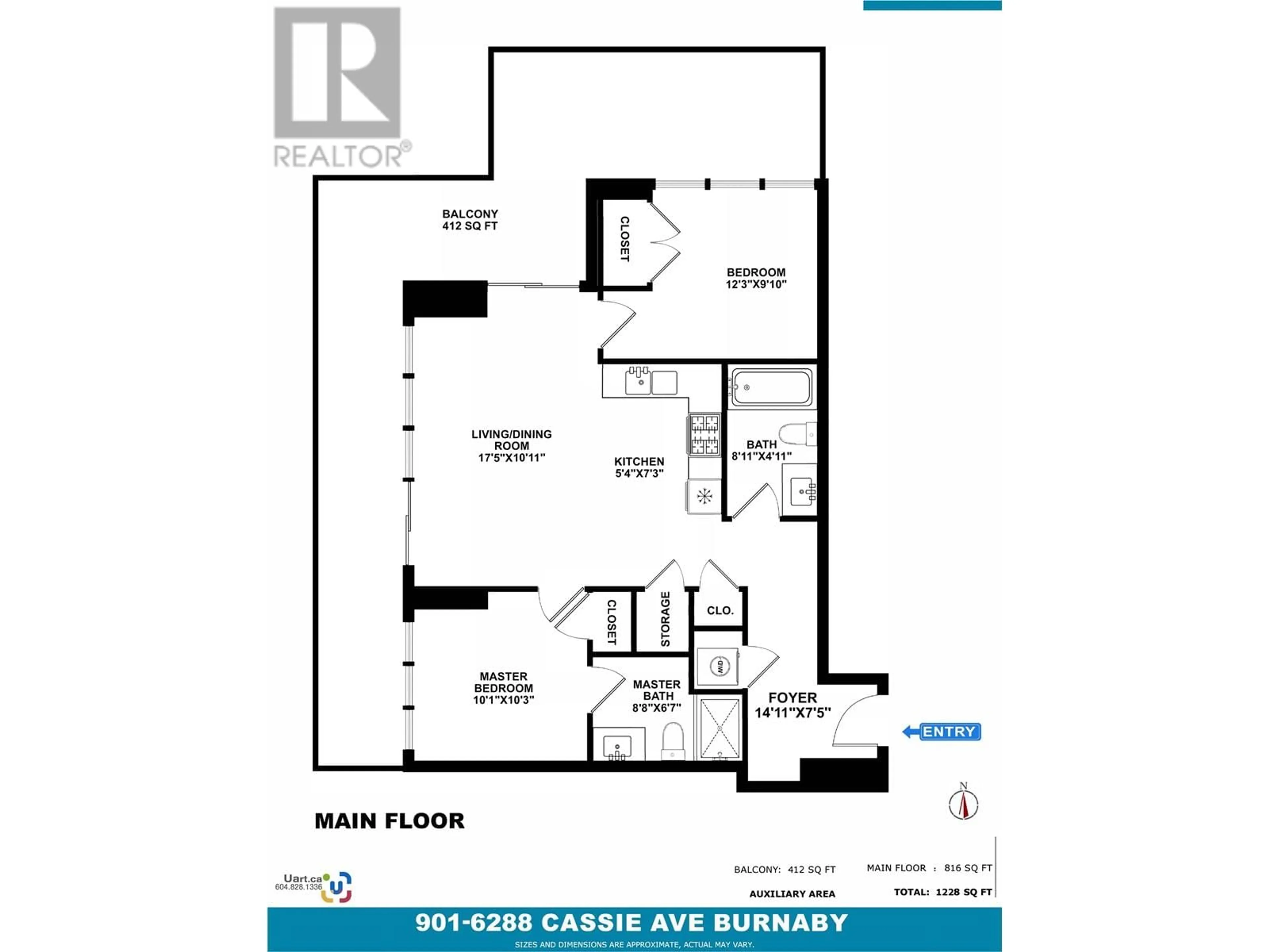 Floor plan for 901 6288 CASSIE AVENUE, Burnaby British Columbia V5H0H7