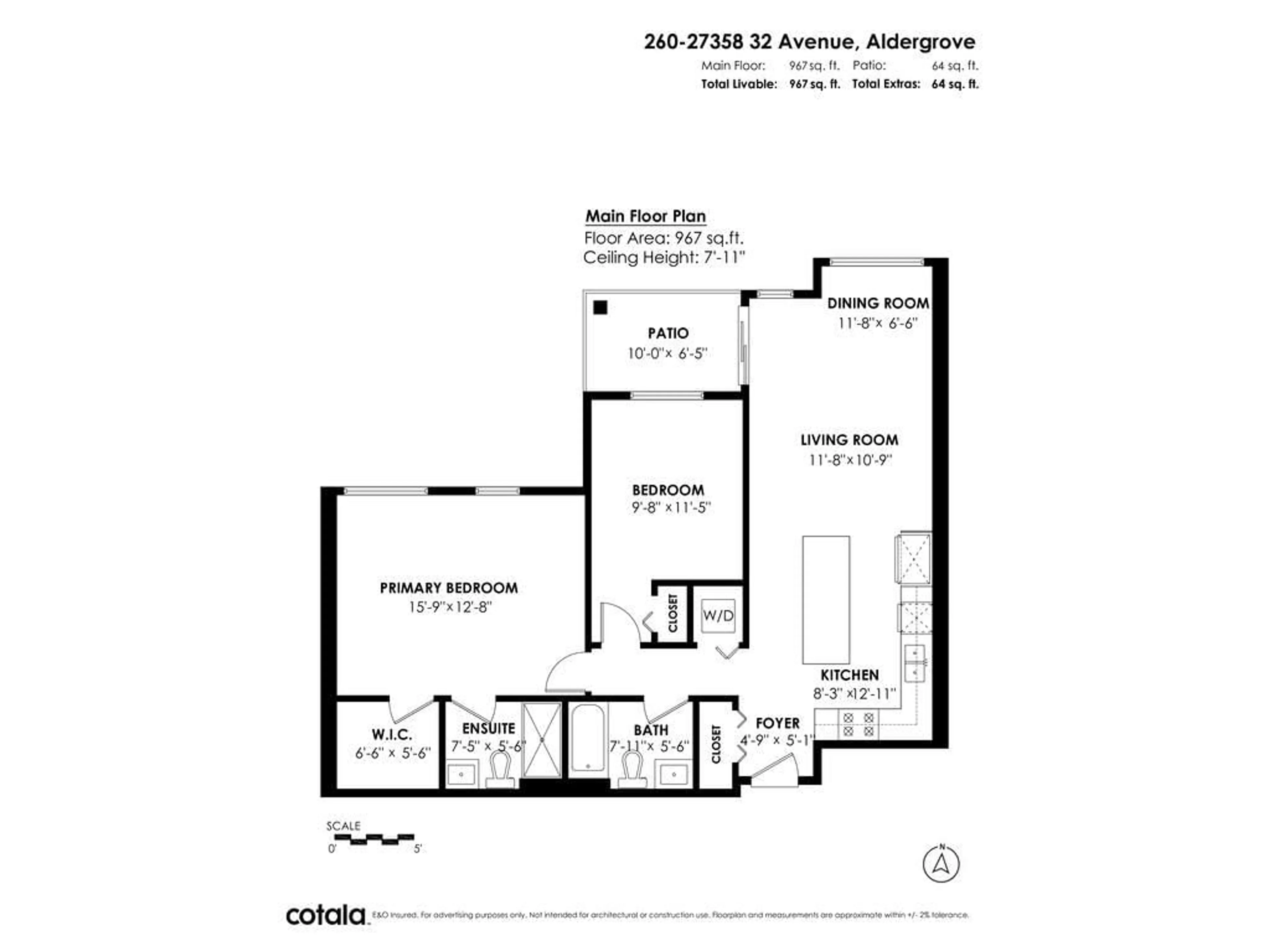 Floor plan for 260 27358 32 AVENUE, Langley British Columbia V4W0C8