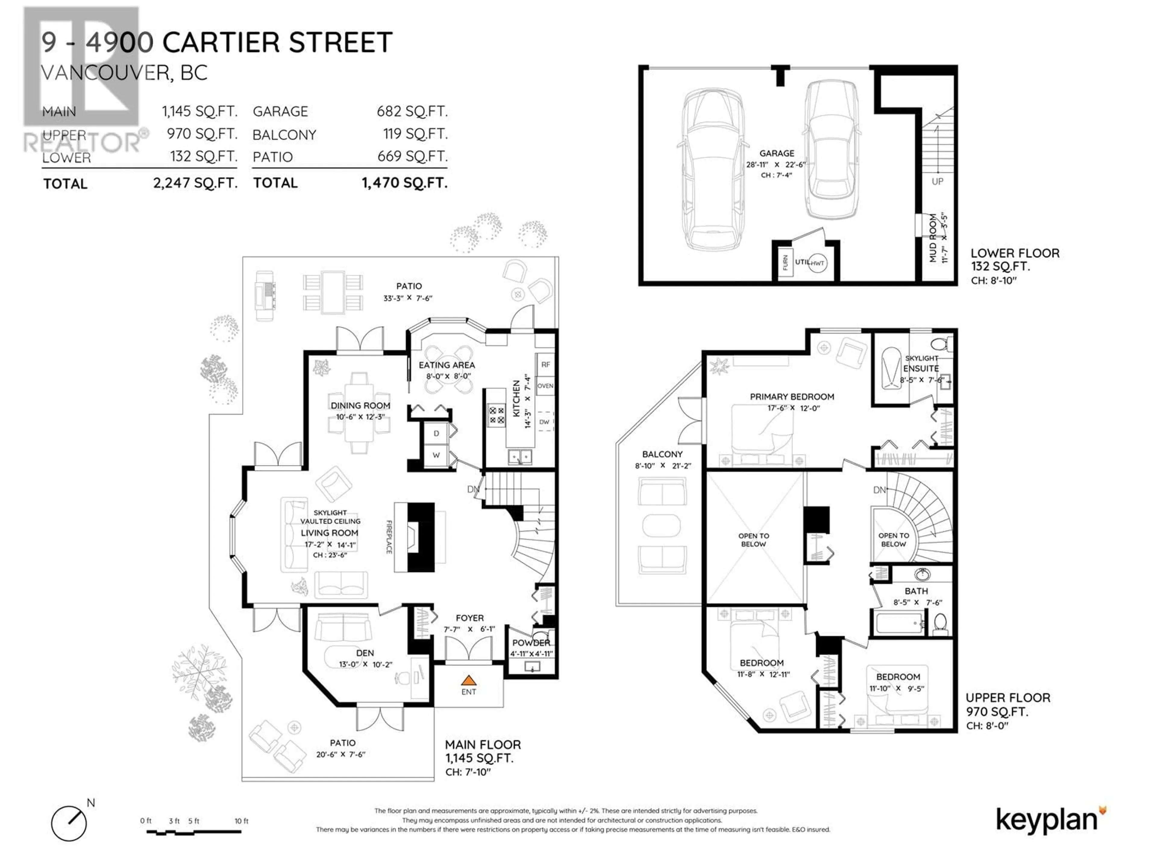 Floor plan for 9 4900 CARTIER STREET, Vancouver British Columbia V6M4H2