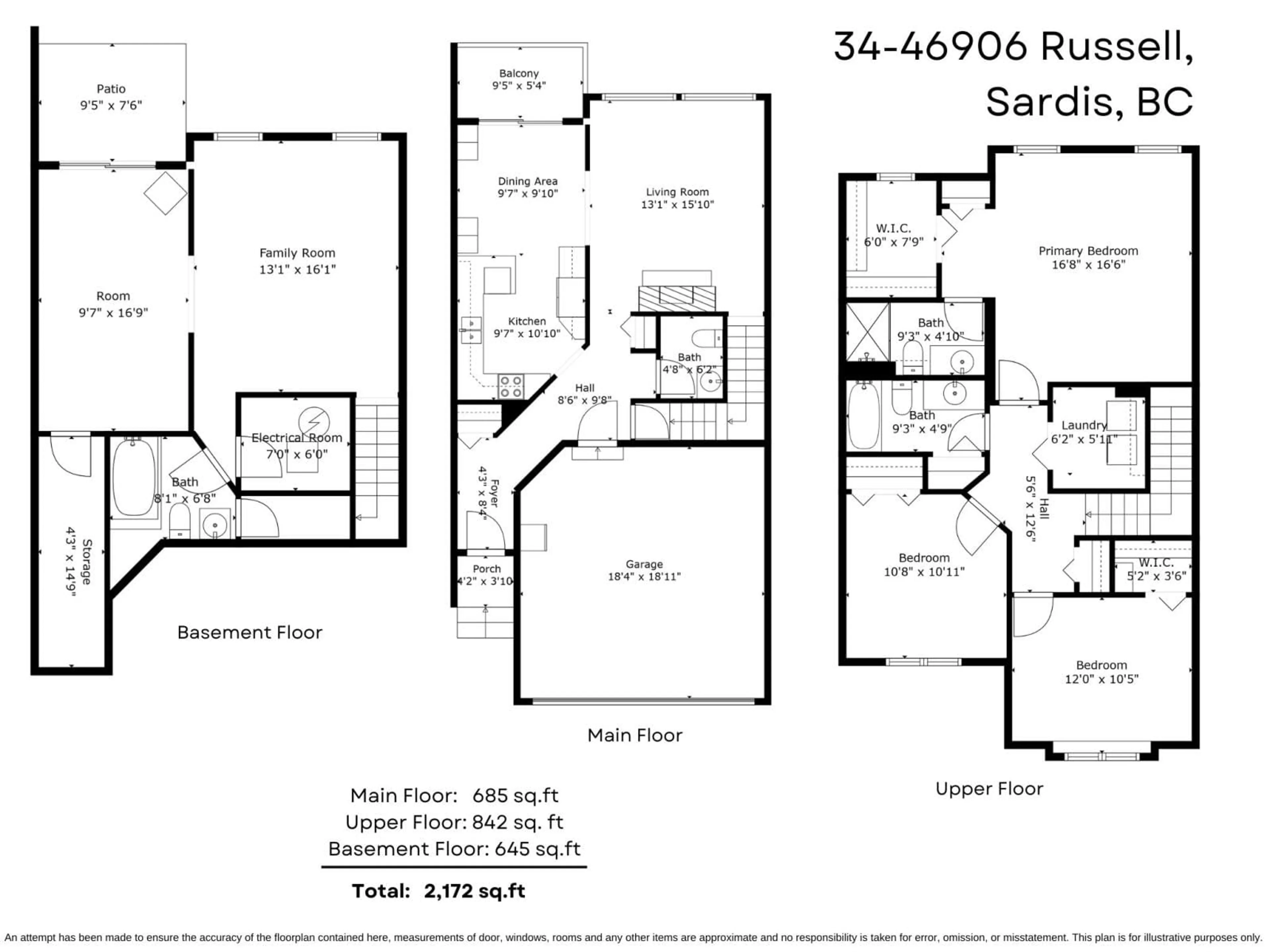 Floor plan for 34 46906 RUSSELL ROAD|Promontory, Chilliwack British Columbia V2R5T3