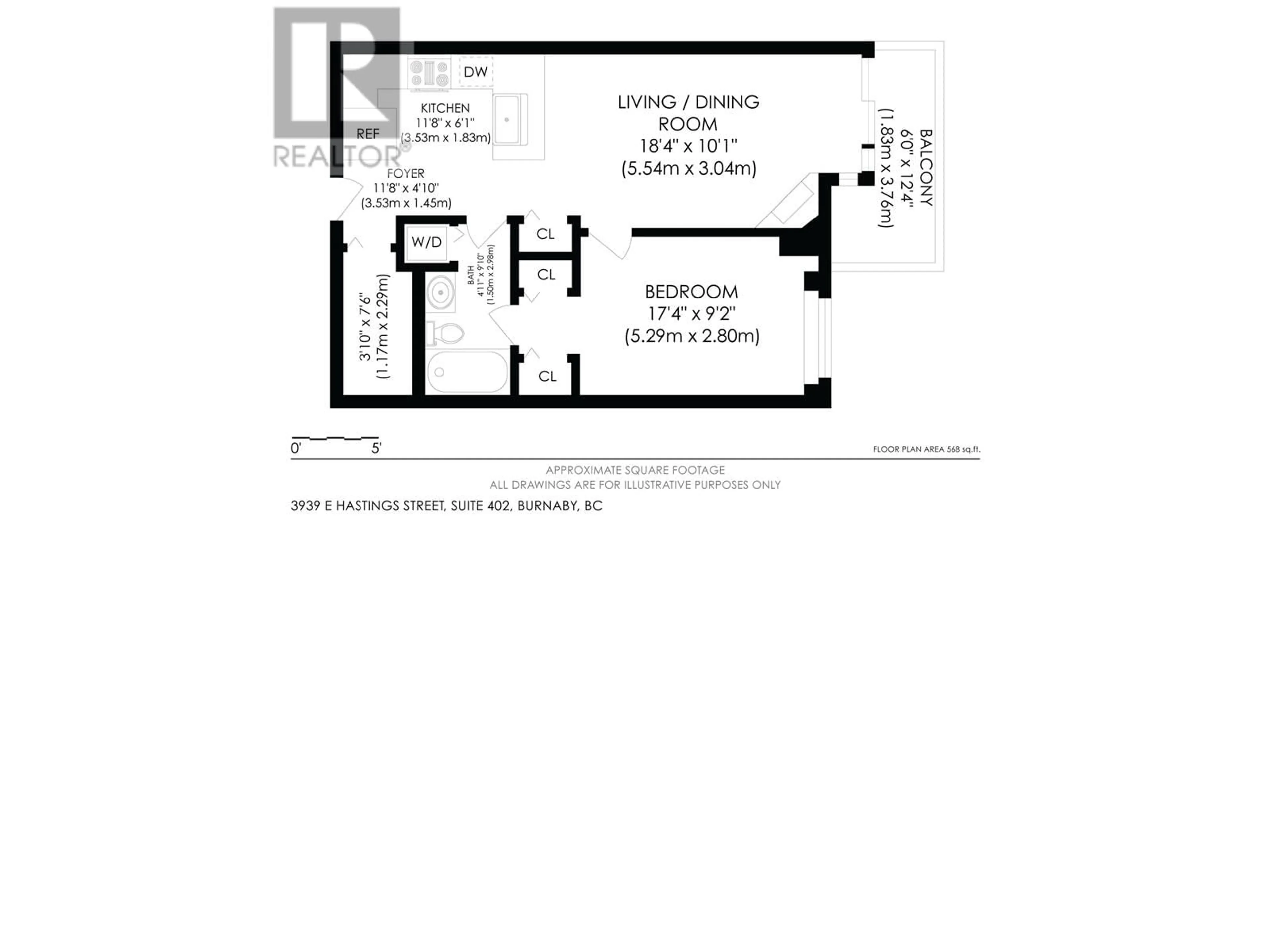 Floor plan for 402 3939 E HASTINGS STREET, Burnaby British Columbia V5C2H8