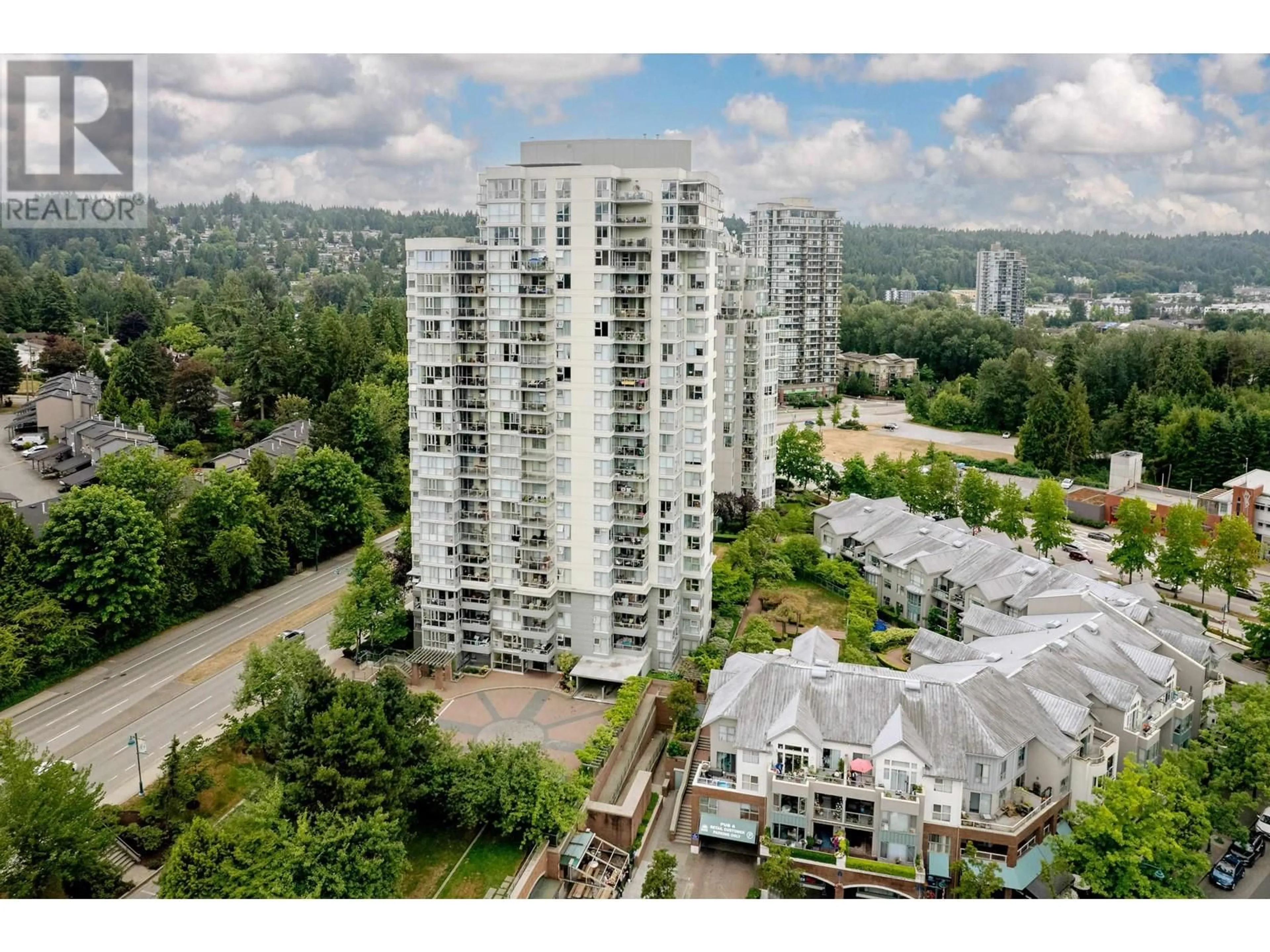 A pic from outside/outdoor area/front of a property/back of a property/a pic from drone, city buildings view from balcony for 805 235 GUILDFORD WAY, Port Moody British Columbia V3H5L8