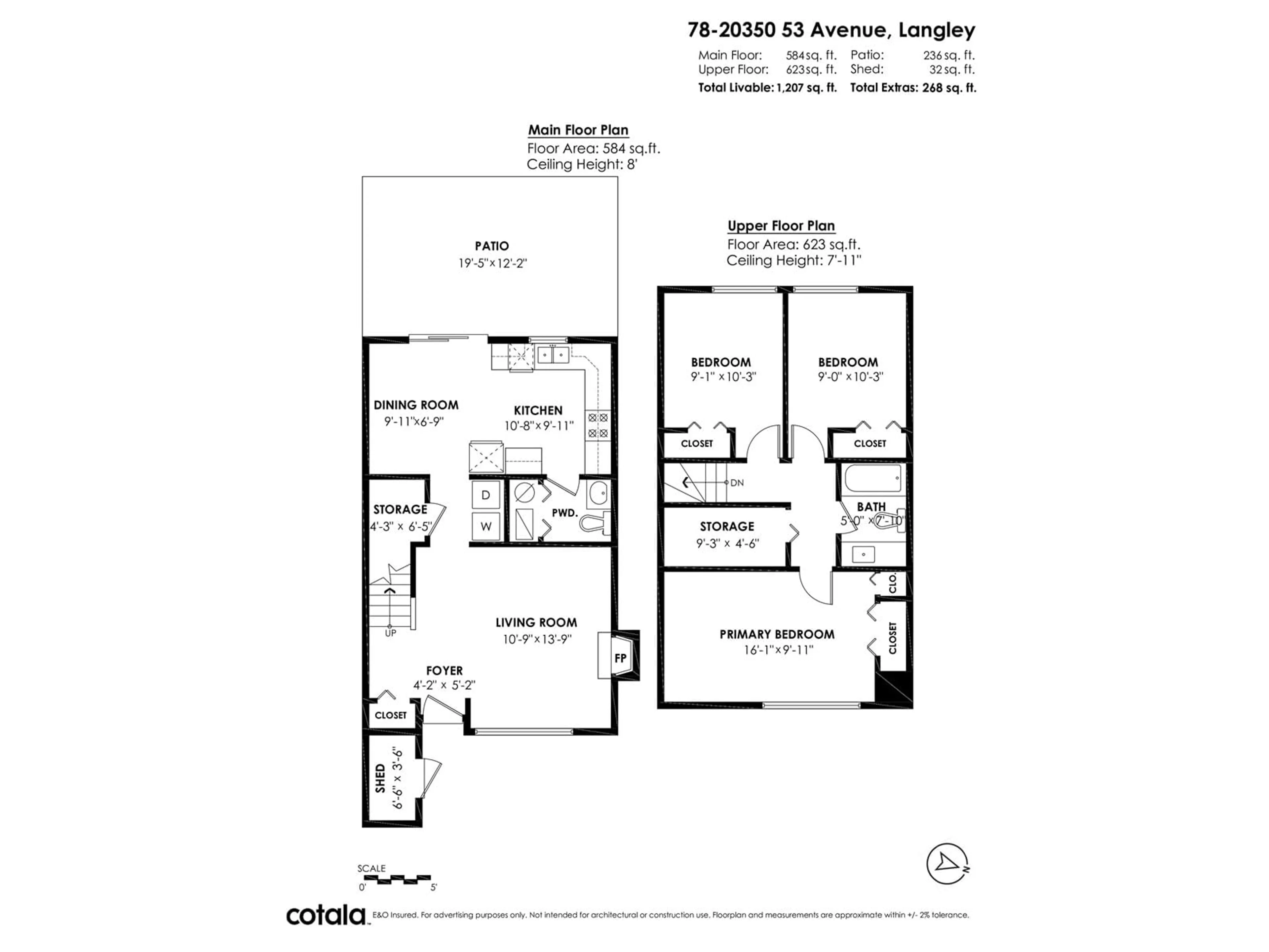 Floor plan for 78 20350 53 AVENUE, Langley British Columbia V3A5T9