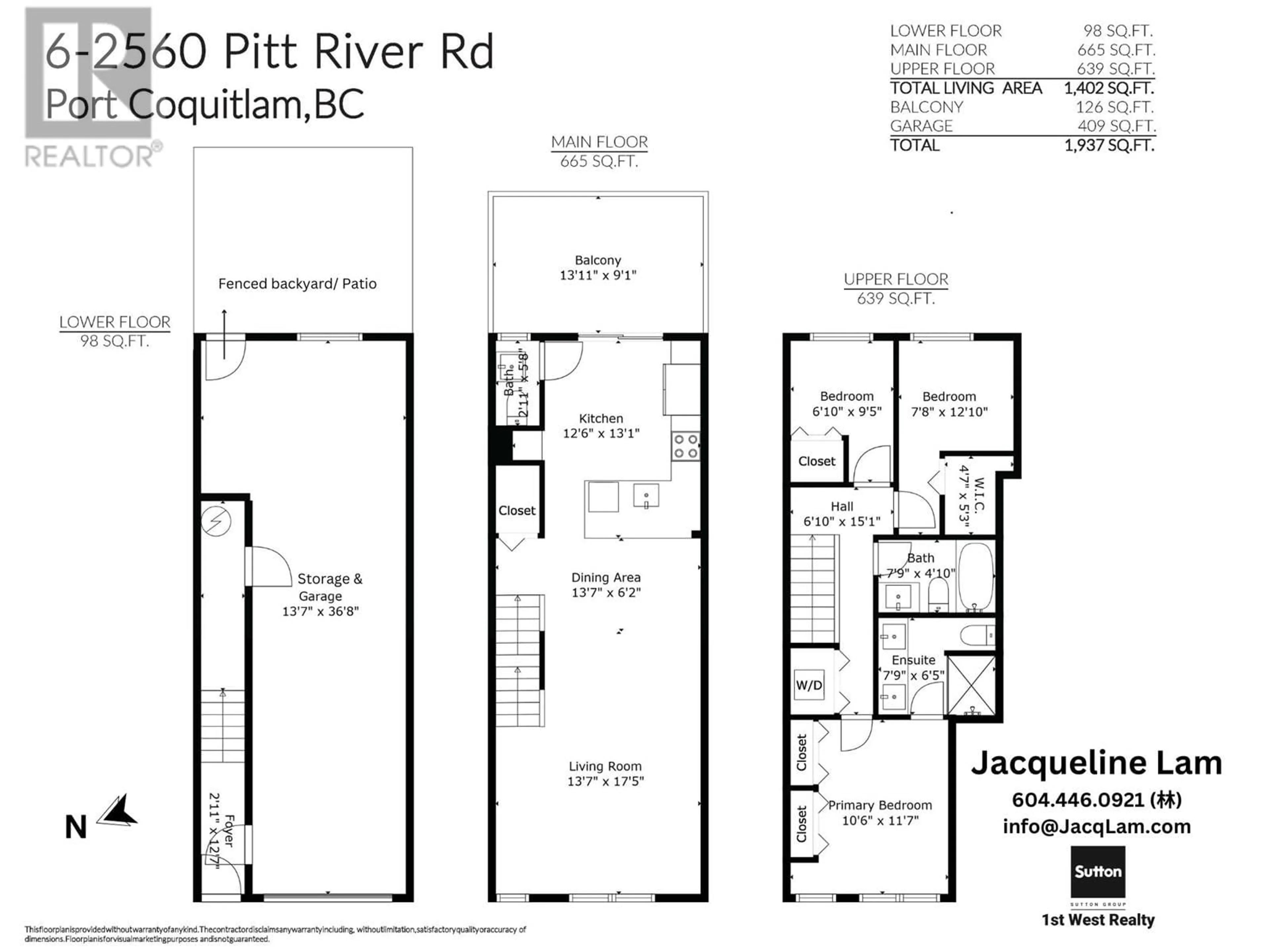 Floor plan for 6 2560 PITT RIVER ROAD, Port Coquitlam British Columbia V3C0G6