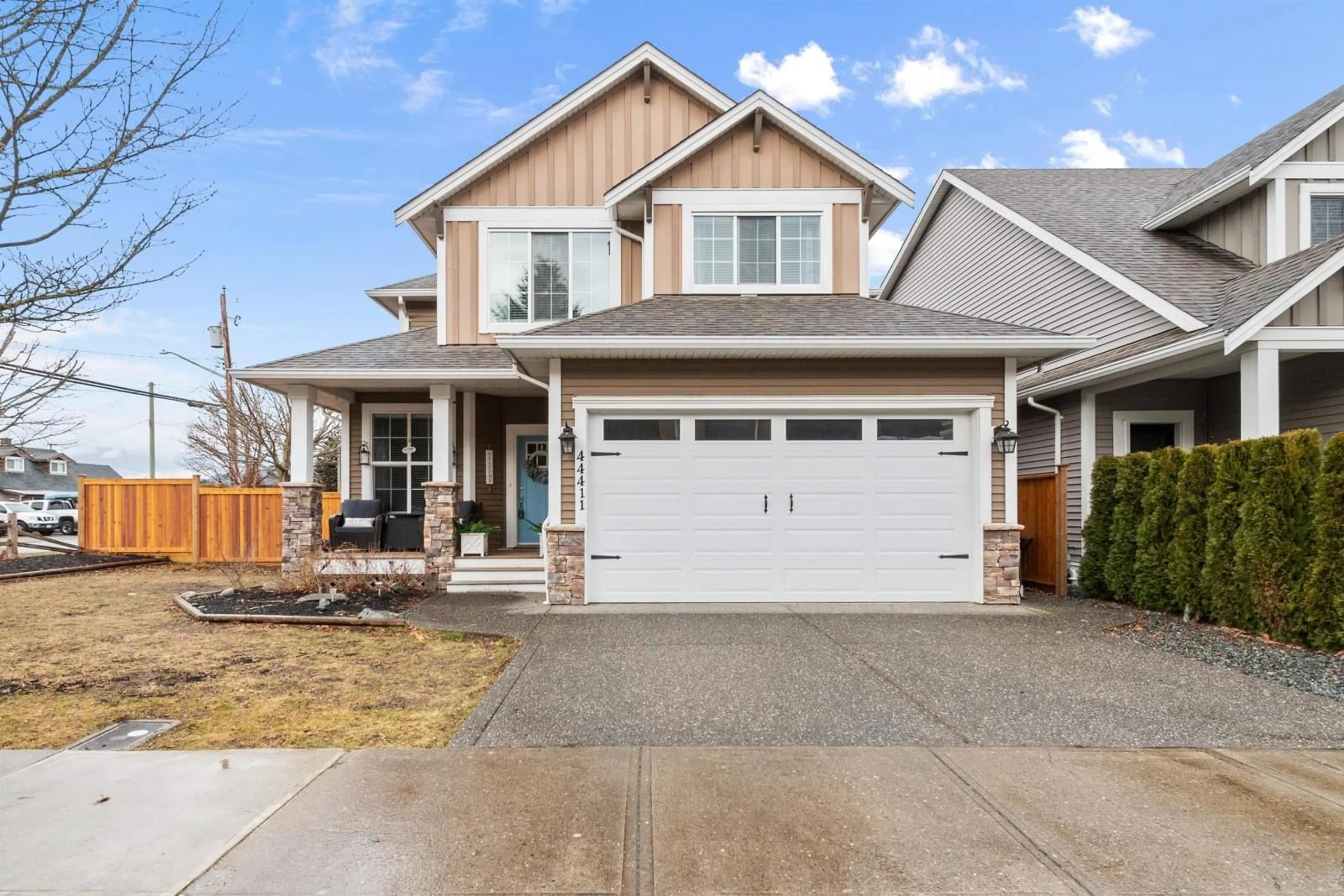 Home with vinyl exterior material, street for 44411 SHERRY DRIVE|Sardis South, Chilliwack British Columbia V2R0R6