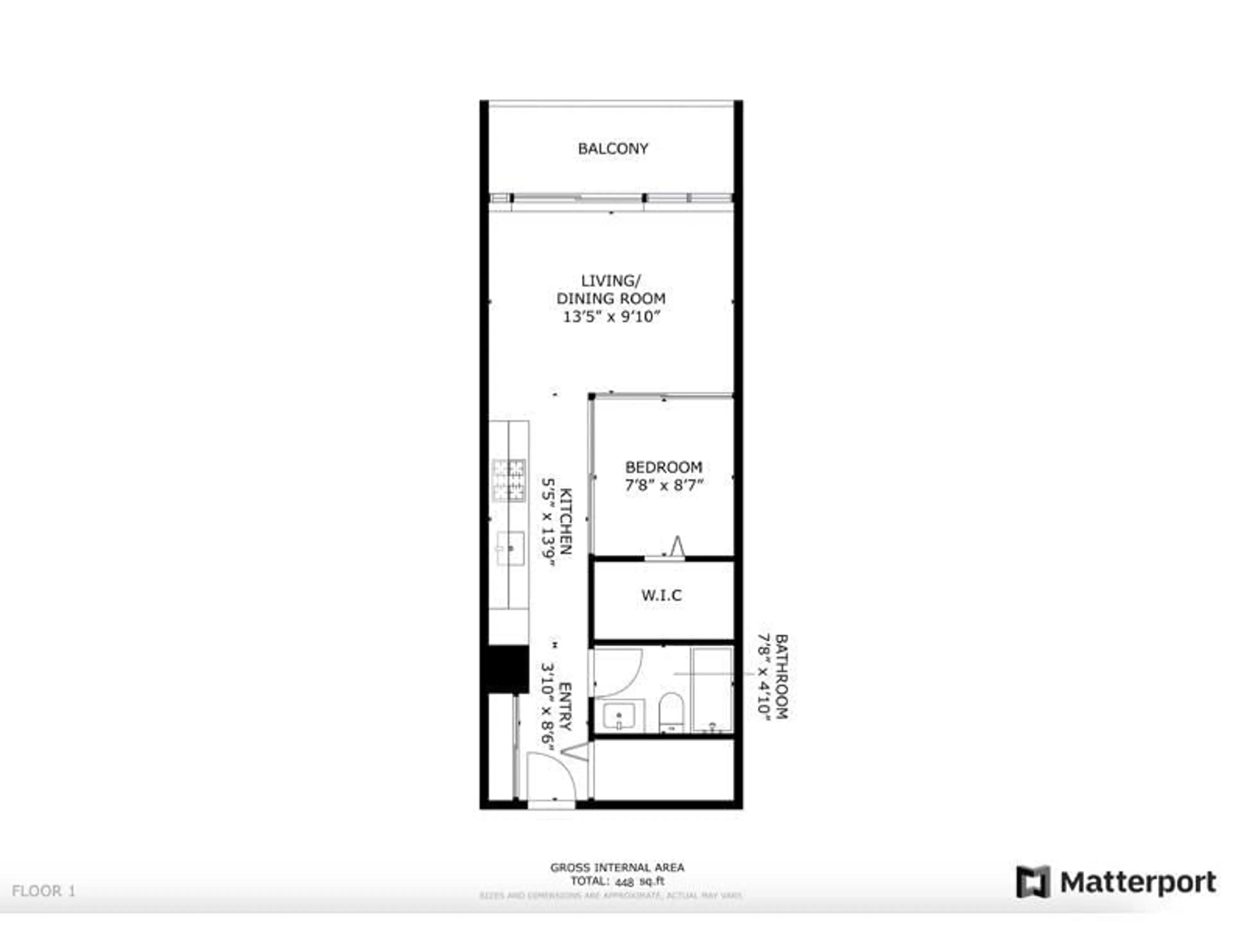 Floor plan for 1610 13696 100 AVENUE, Surrey British Columbia V3T0L5