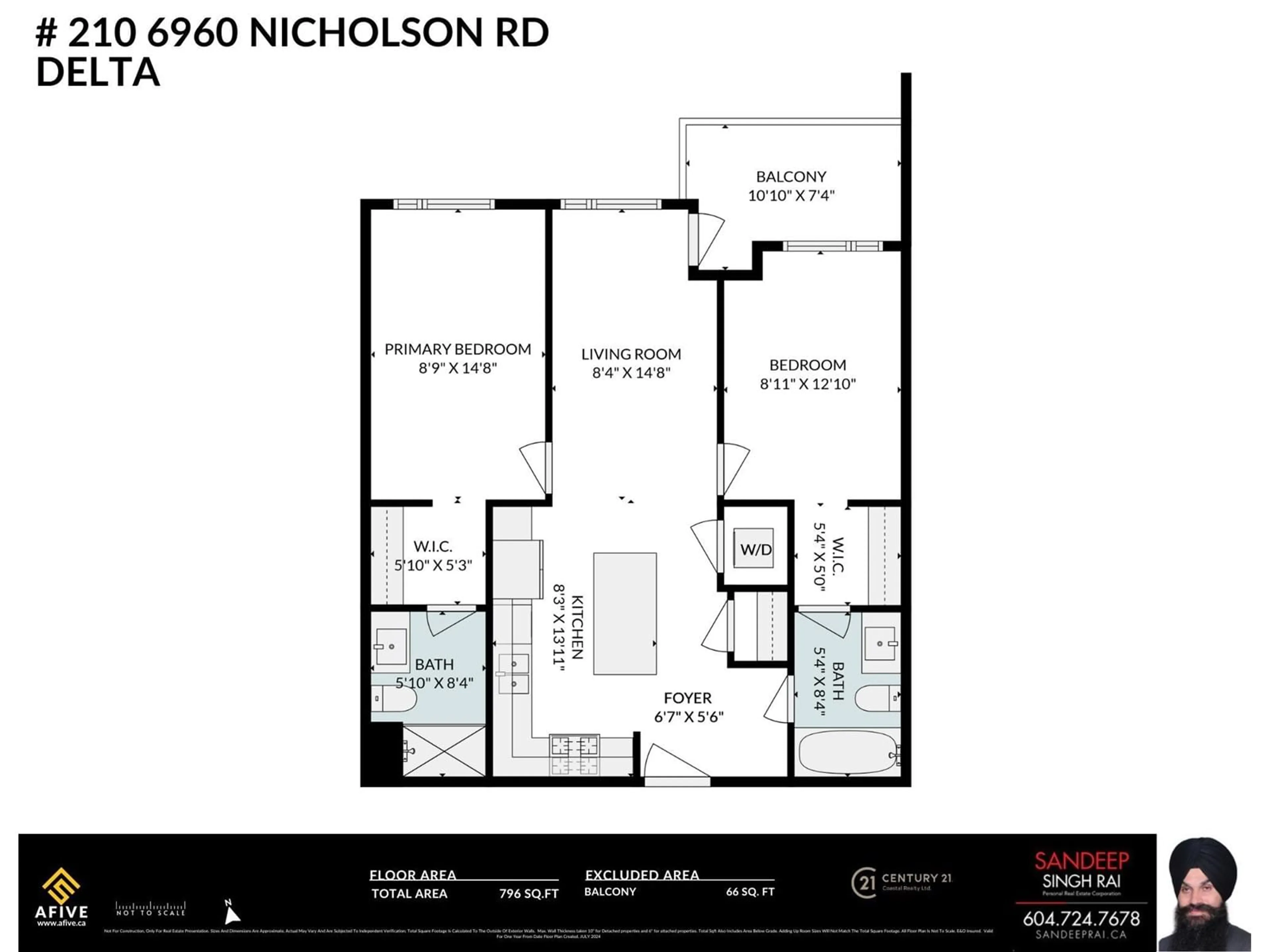 Floor plan for 210 - 6960 NICHOLSON, Delta British Columbia V4E0A9