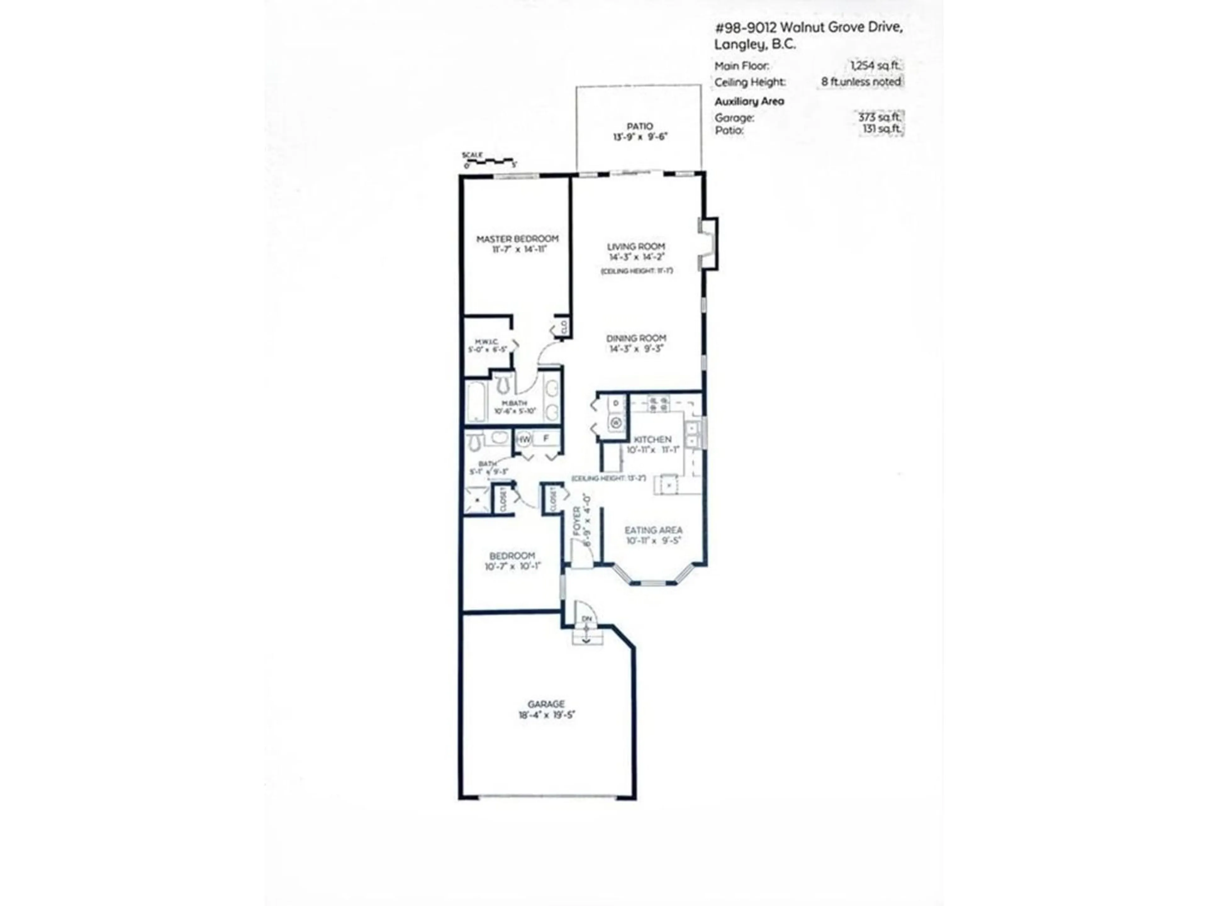 Floor plan for 98 9012 WALNUT GROVE DRIVE, Langley British Columbia V1M2K3