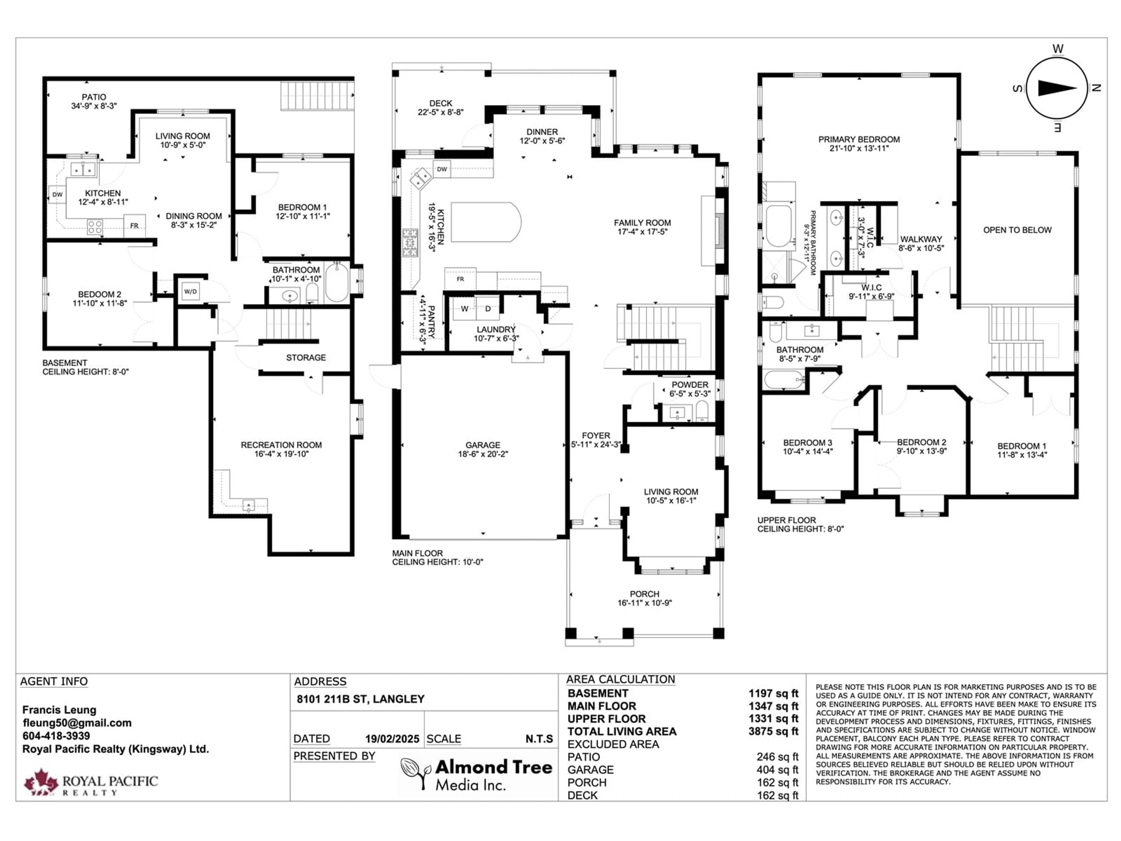 Floor plan for 8101 211B STREET, Langley British Columbia V2Y0E8