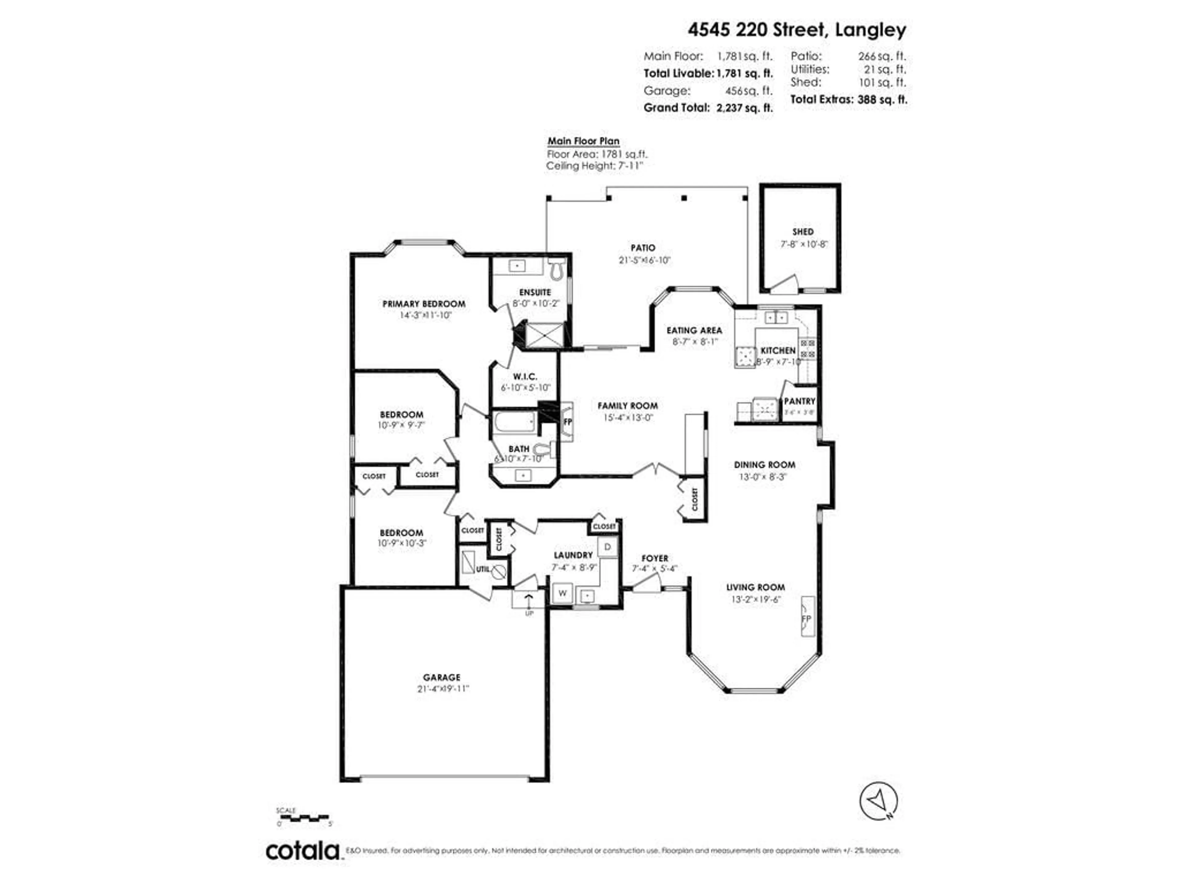 Floor plan for 4545 220 STREET, Langley British Columbia V3A9H3