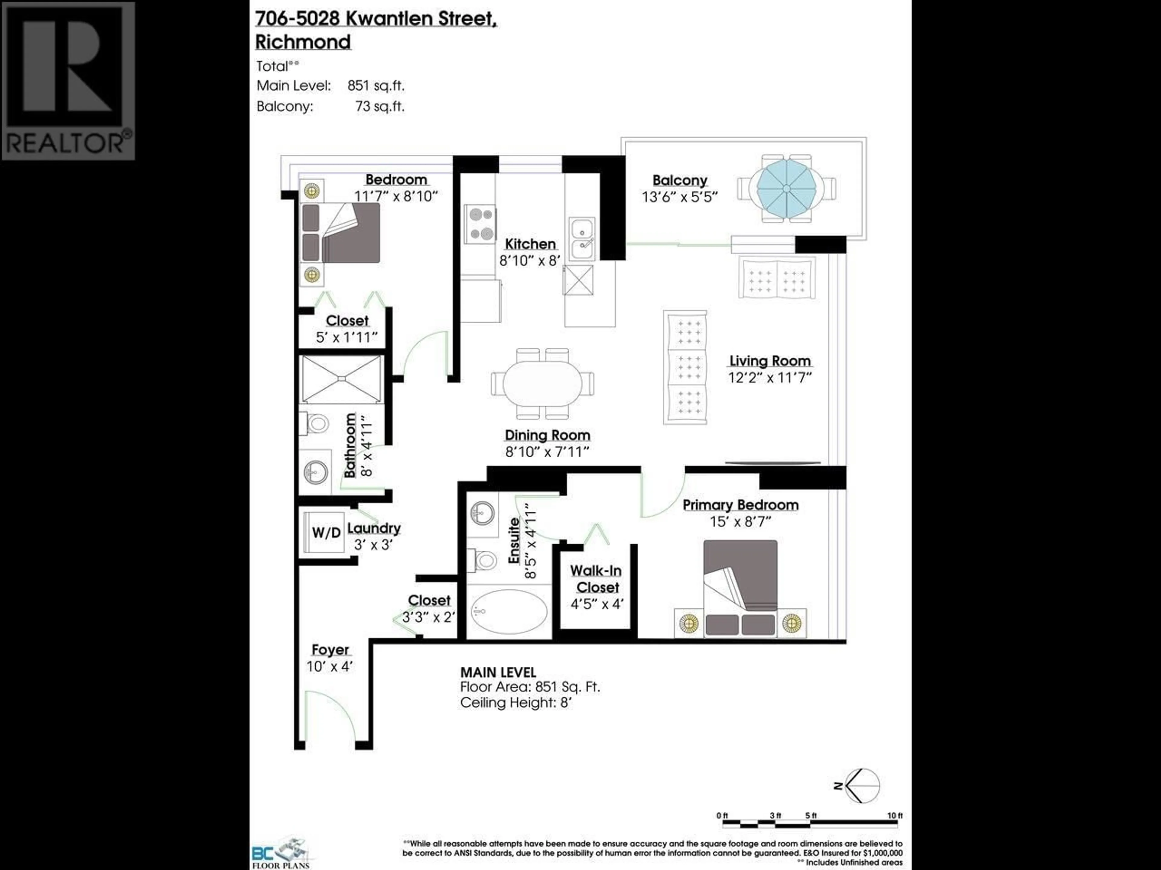 Floor plan for 706 - 5028 KWANTLEN STREET, Richmond British Columbia V6X4K2