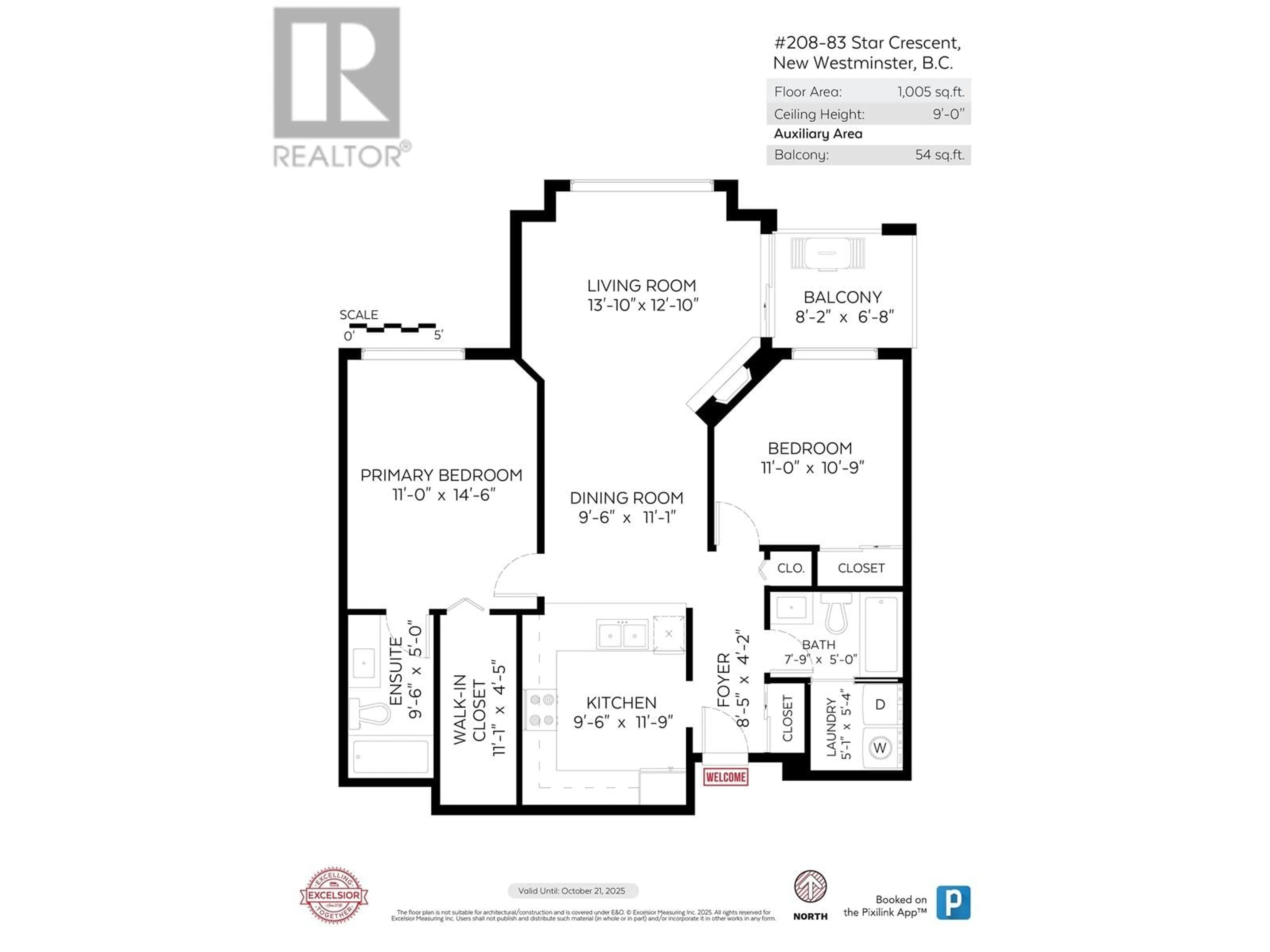 Floor plan for 208 - 83 STAR CRESCENT, New Westminster British Columbia V3M6X8