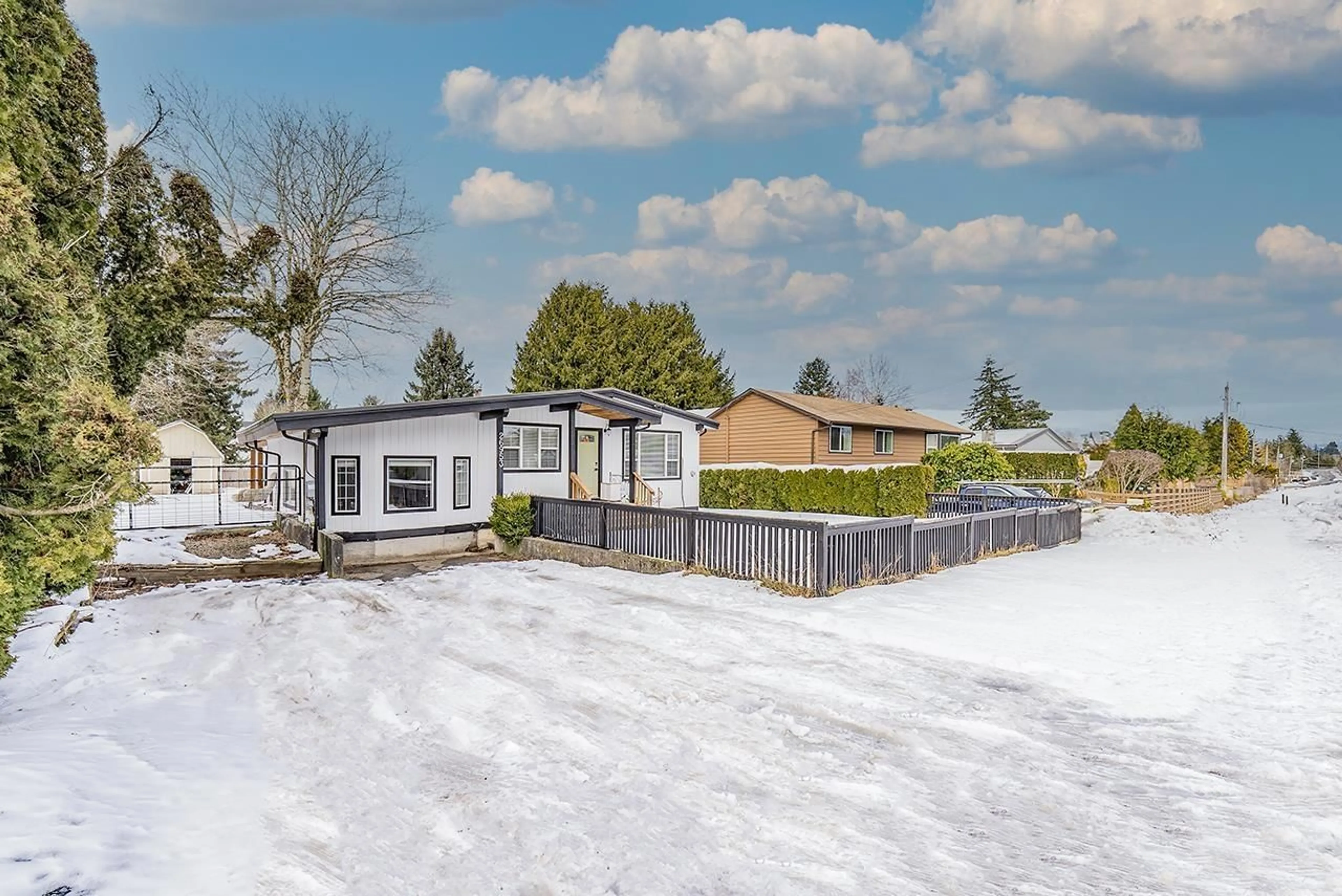 A pic from outside/outdoor area/front of a property/back of a property/a pic from drone, street for 26953 28A, Langley British Columbia V4W3A1