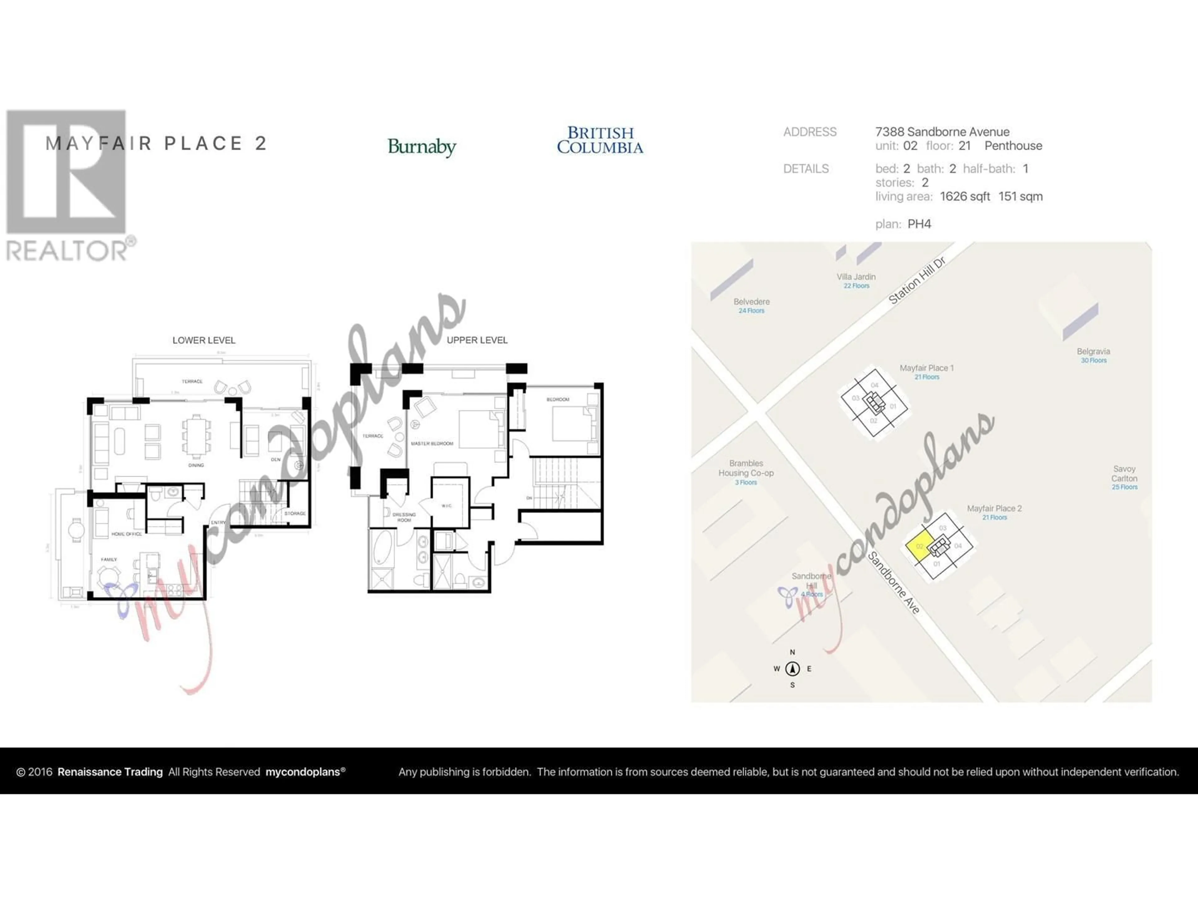 Floor plan for 2102 7388 SANDBORNE AVENUE, Burnaby British Columbia V3N5C4