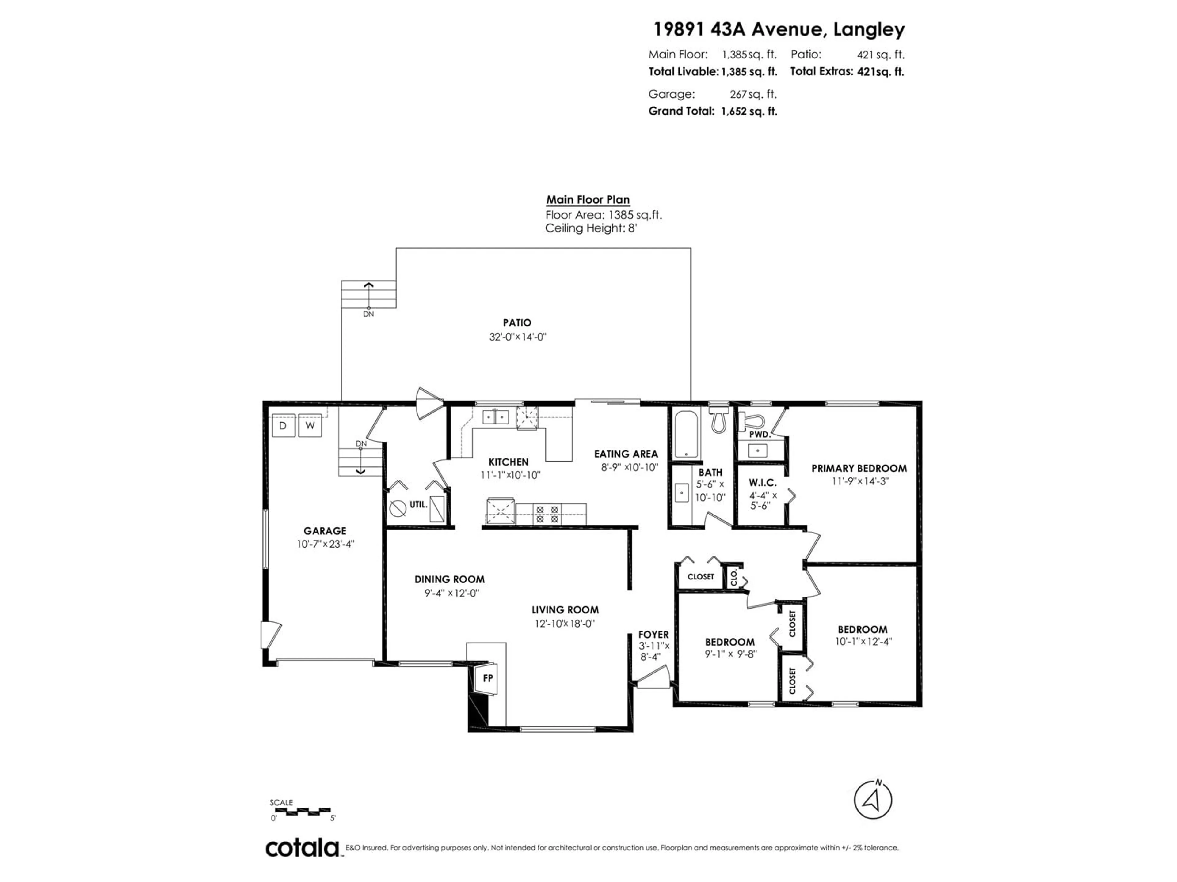 Floor plan for 19891 43A, Langley British Columbia V3A3C3