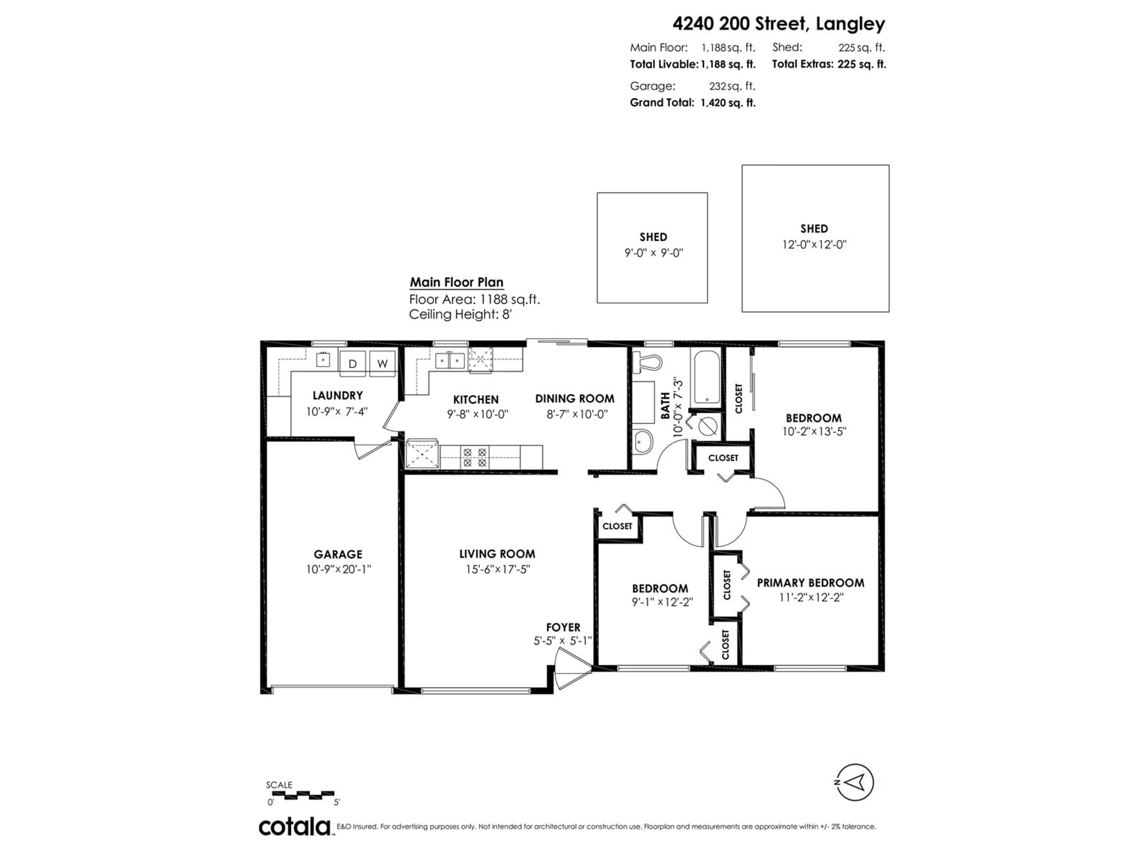 Floor plan for 4240 200, Langley British Columbia V3A1L1