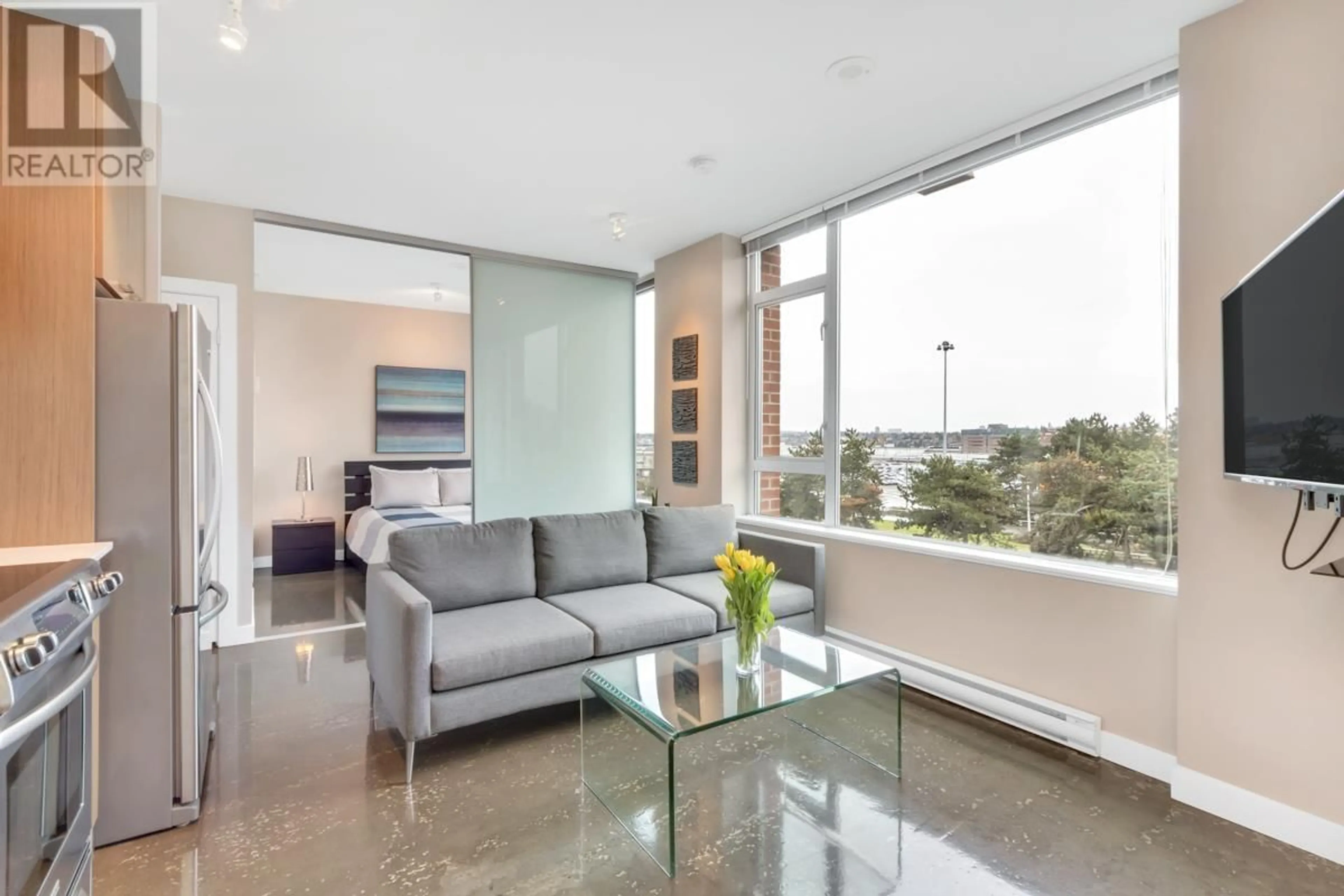 Living room with furniture, cement floor for 501 221 UNION STREET, Vancouver British Columbia V6A0B4