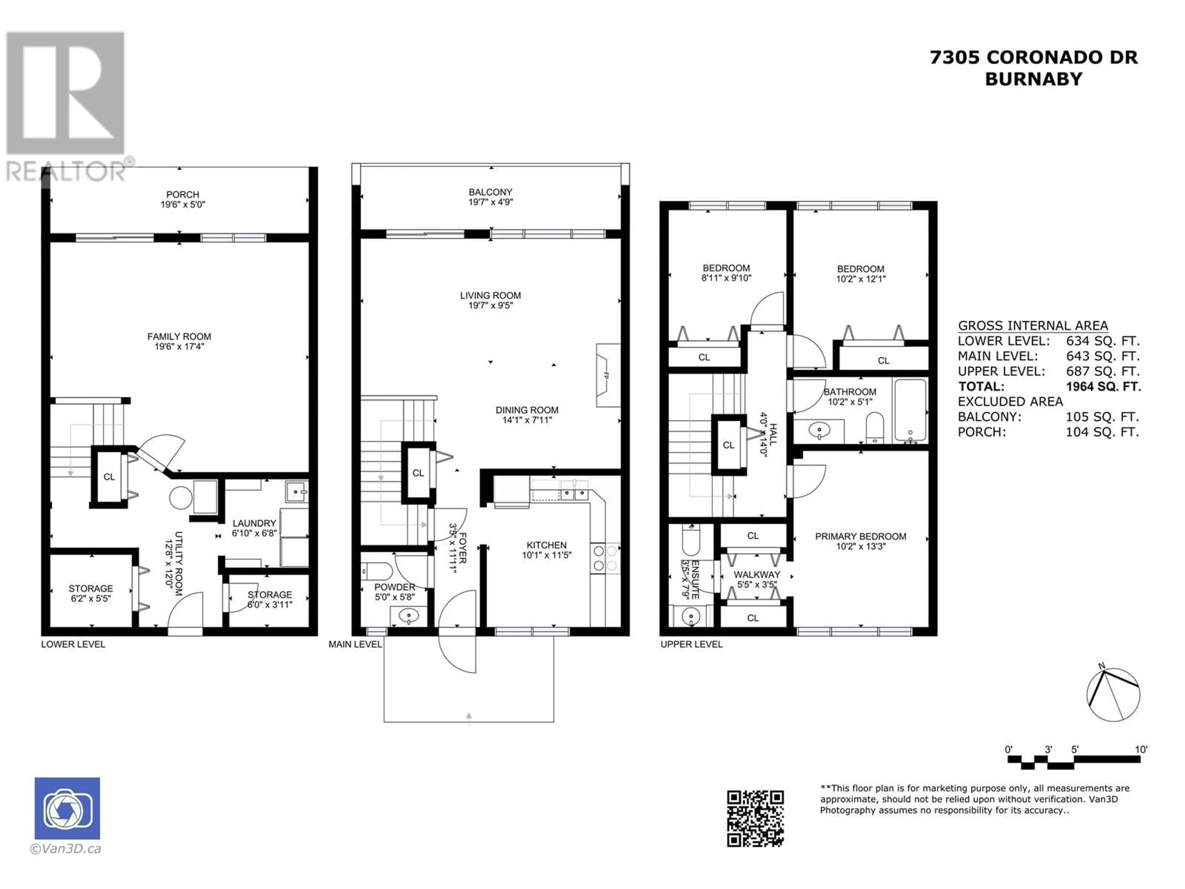 Floor plan for 7305 CORONADO DRIVE, Burnaby British Columbia V5A1P9